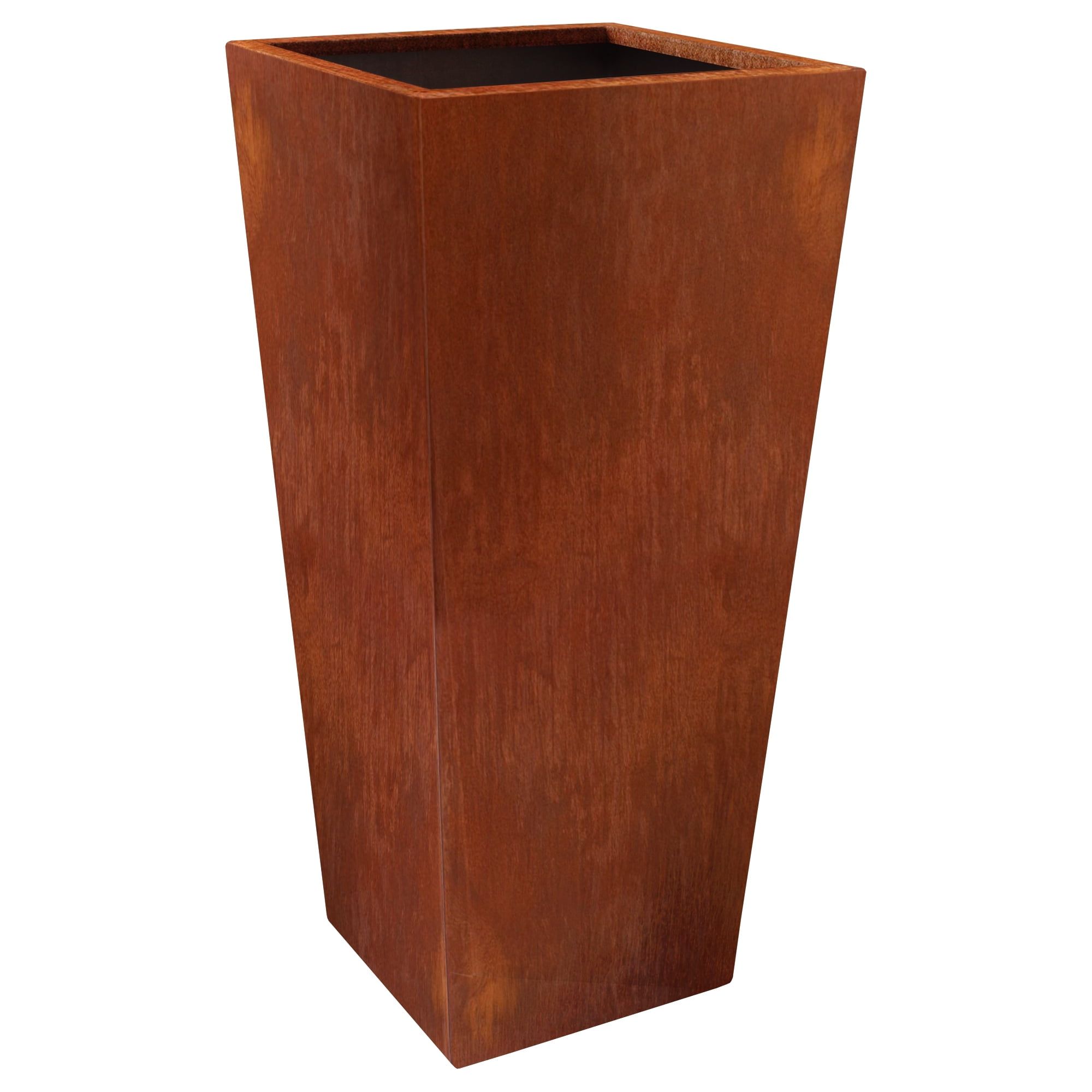 Rustic Weathered 28'' Corten Steel Square Outdoor Planter