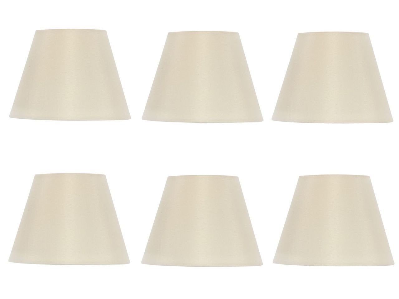 Elegant Silk Drum Chandelier Shades in Eggshell - Set of 6