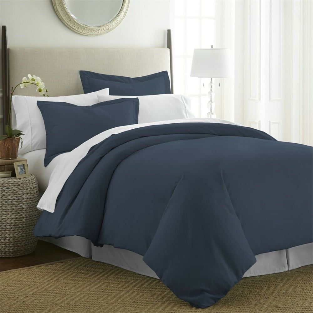 Navy Ultra Soft Microfiber King Duvet Cover Set