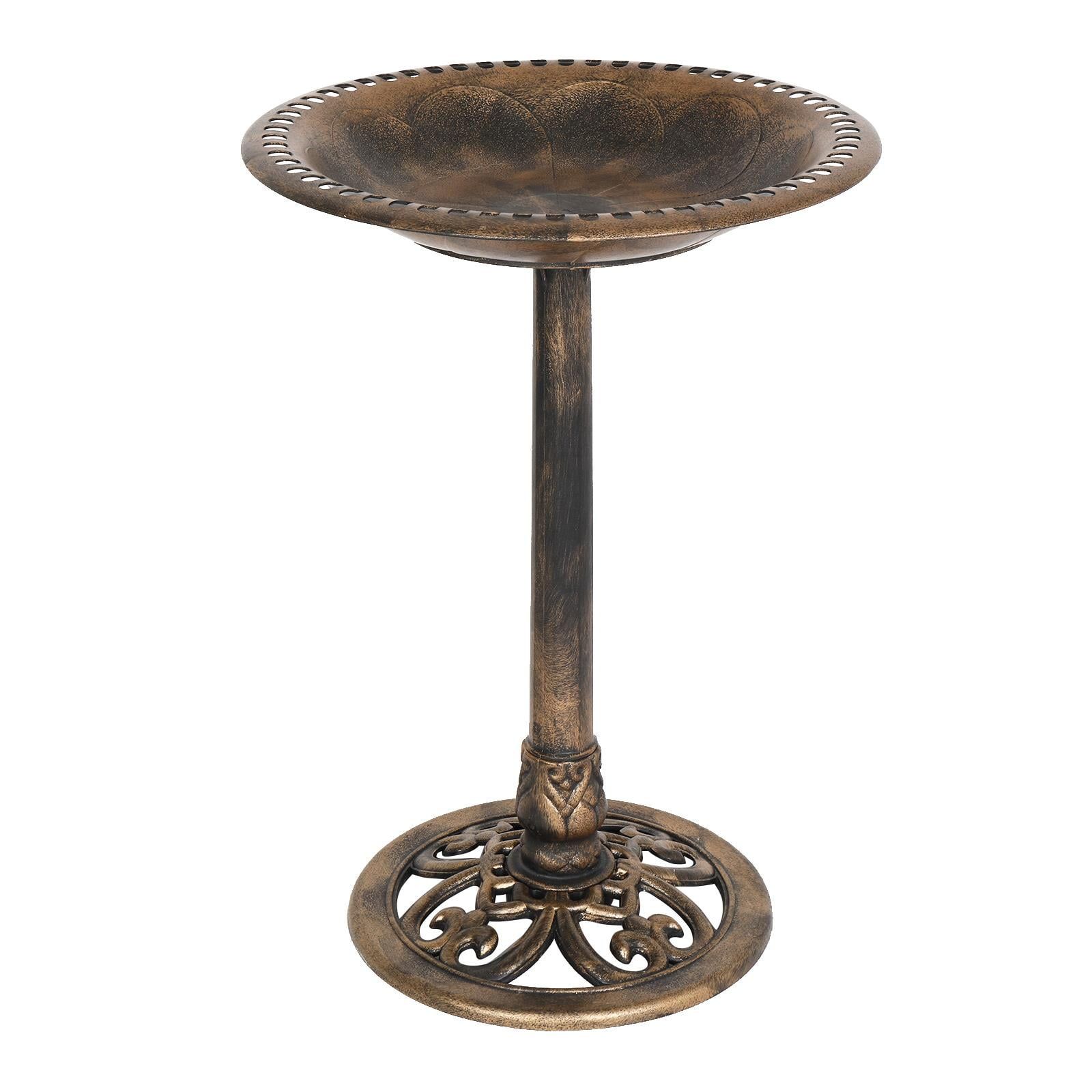 Bronze Antique Finish Resin Garden Bird Bath