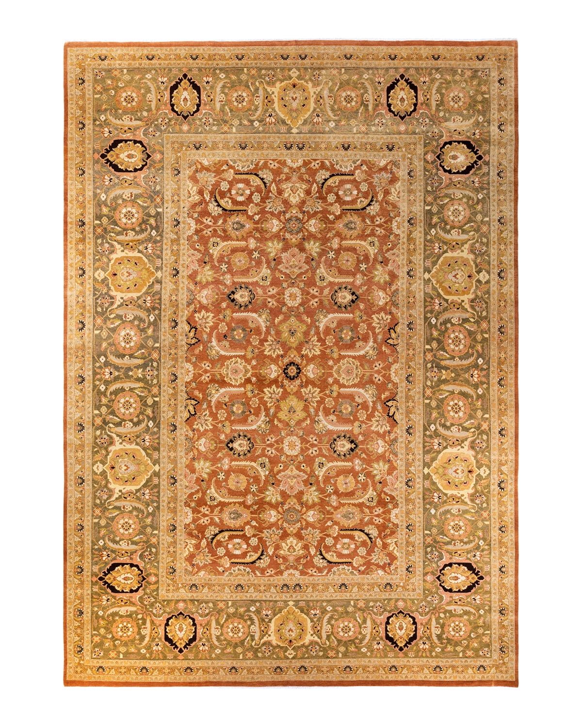 Multicolor Hand-Knotted Wool Oriental Mogul Area Rug 11' x 15'