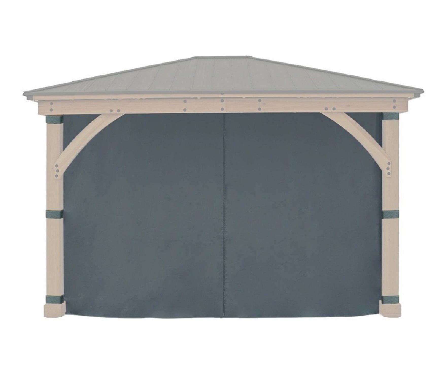 Gray Weather-Resistant 4-Sided Privacy Curtain for 11 ft. x 13 ft. Gazebo