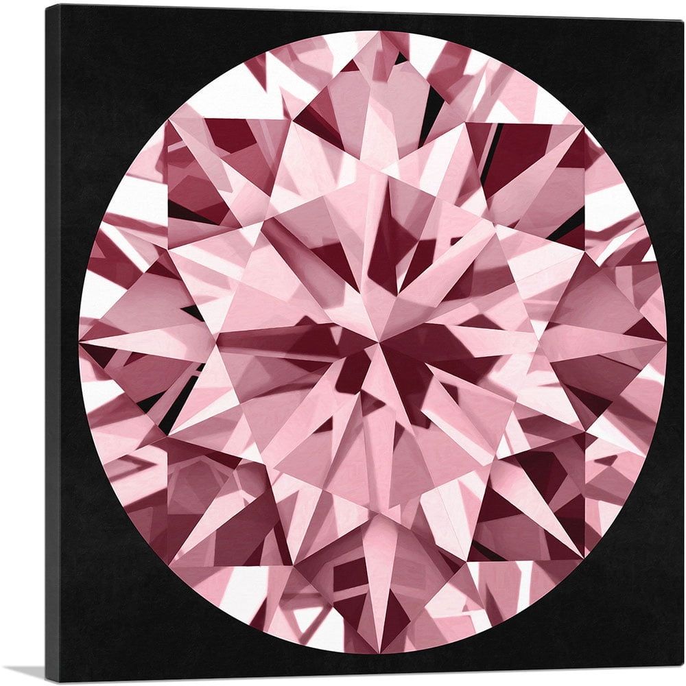 Hot Pink Diamond Jewel Canvas Art Print 12" x 12"