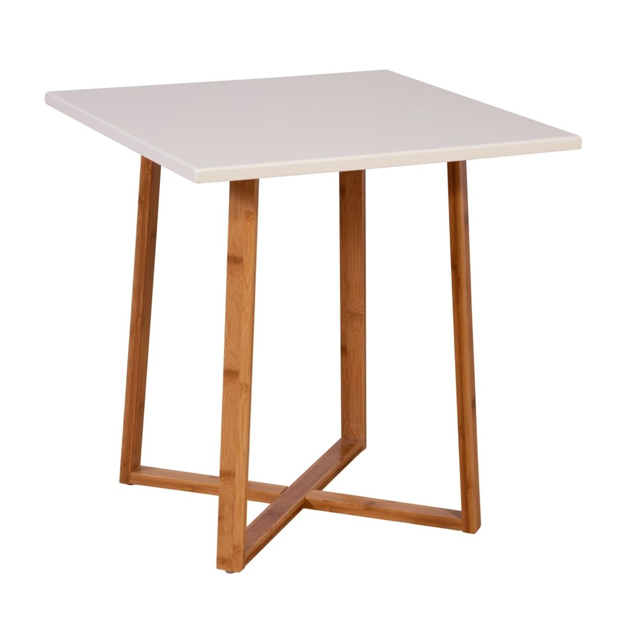 Eco-Friendly Bamboo and White MDF Square End Table