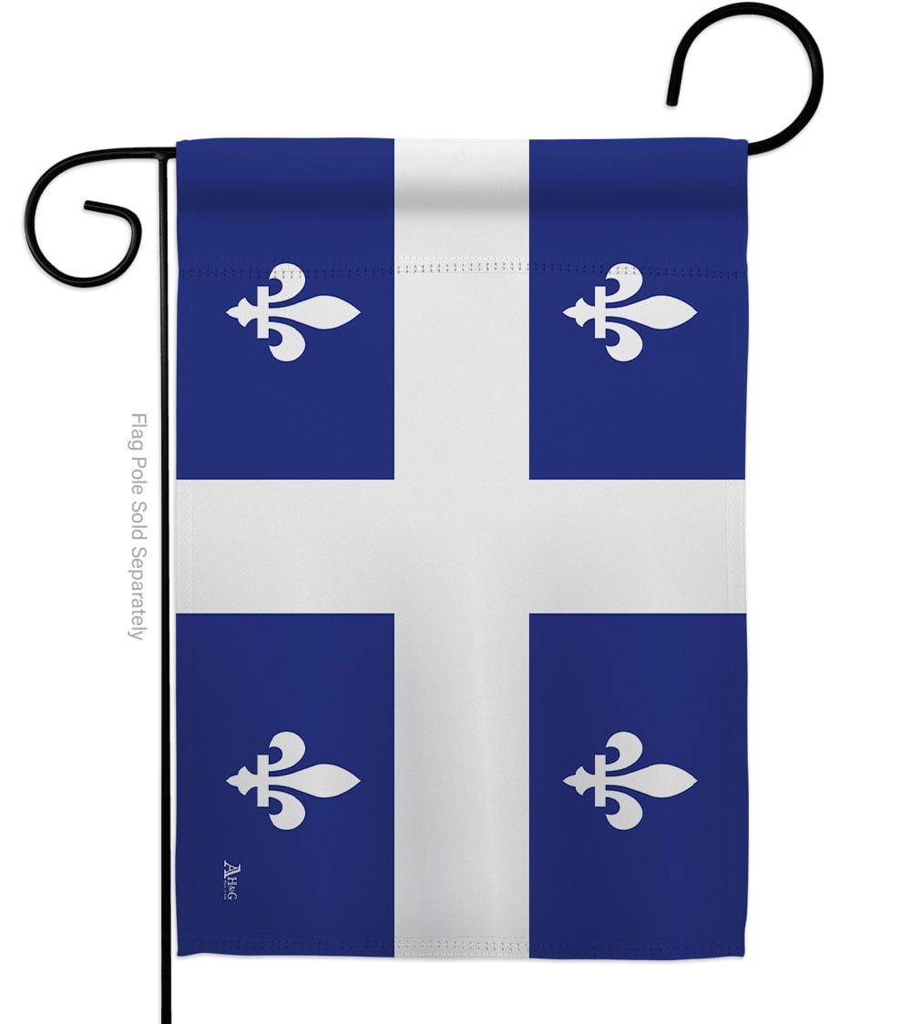 Quebec Blue and White Double-Sided Garden Flag