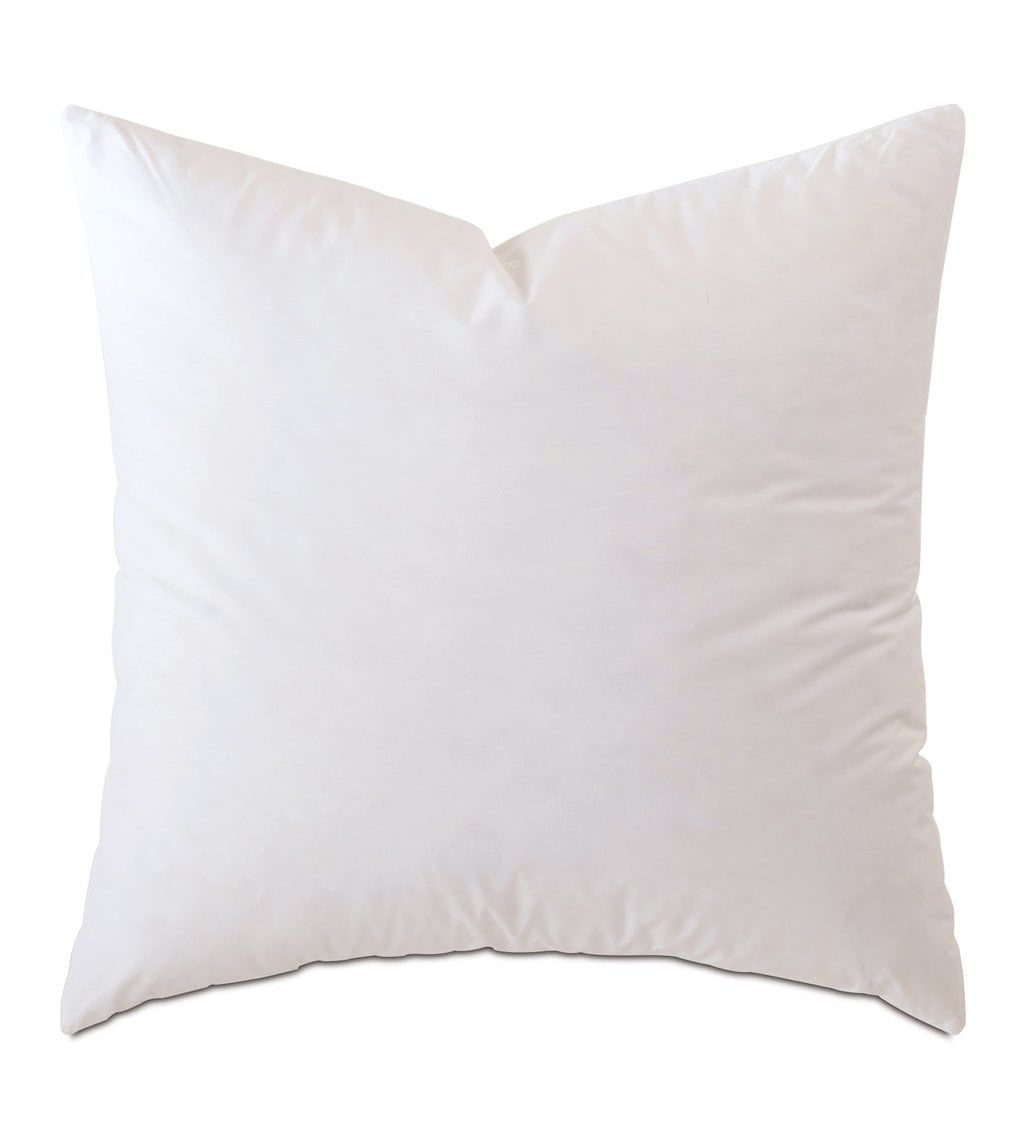 White Cotton 22" Square Feather Down Pillow Insert