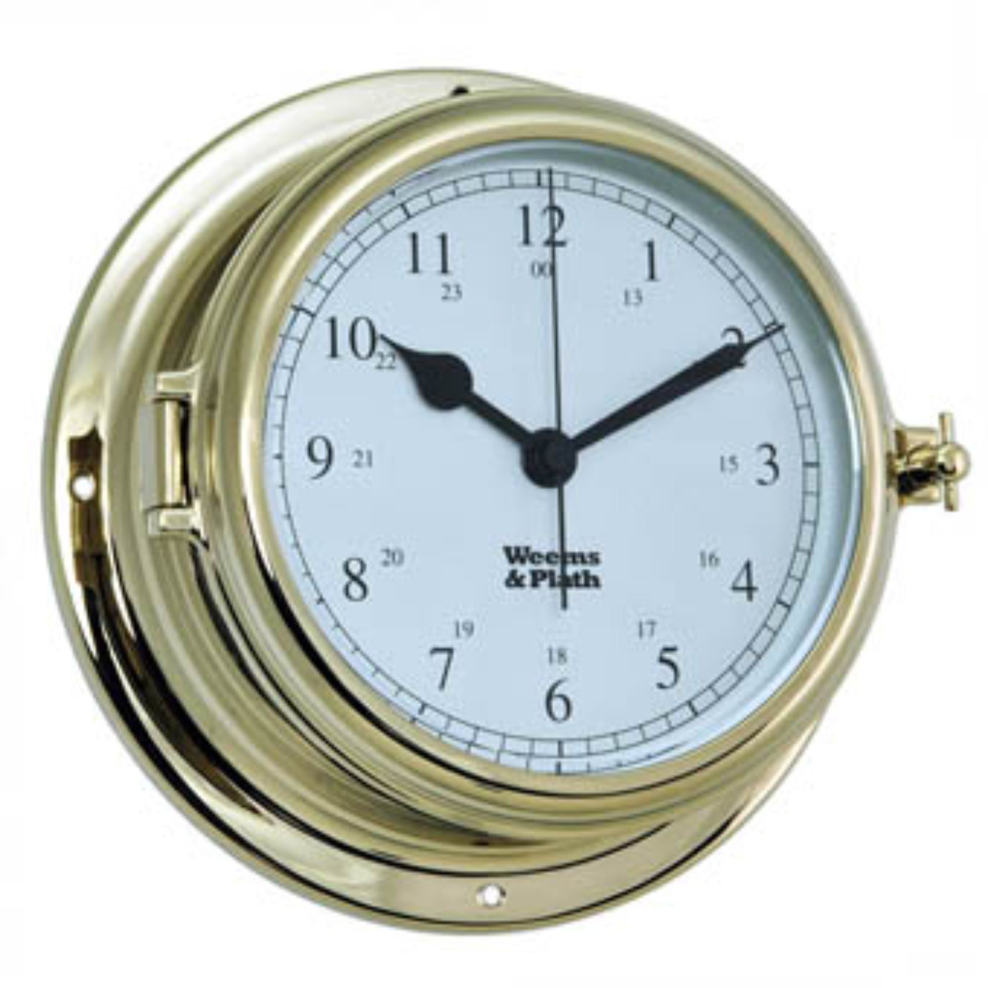 10" Brass and White Traditional Nautical Wall Clock