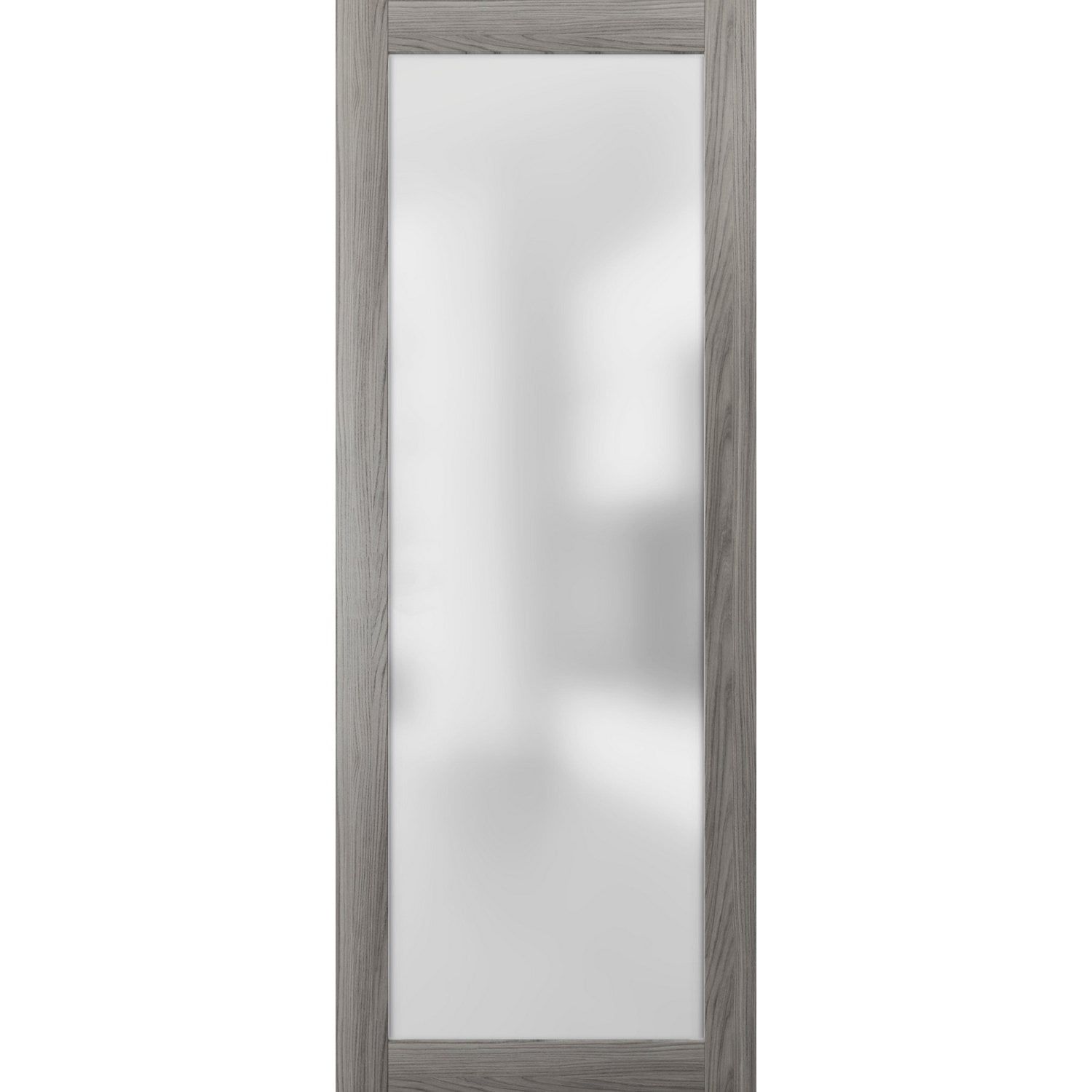 Gray Frosted Glass Solid Pine Barn Door Slab 32 x 84