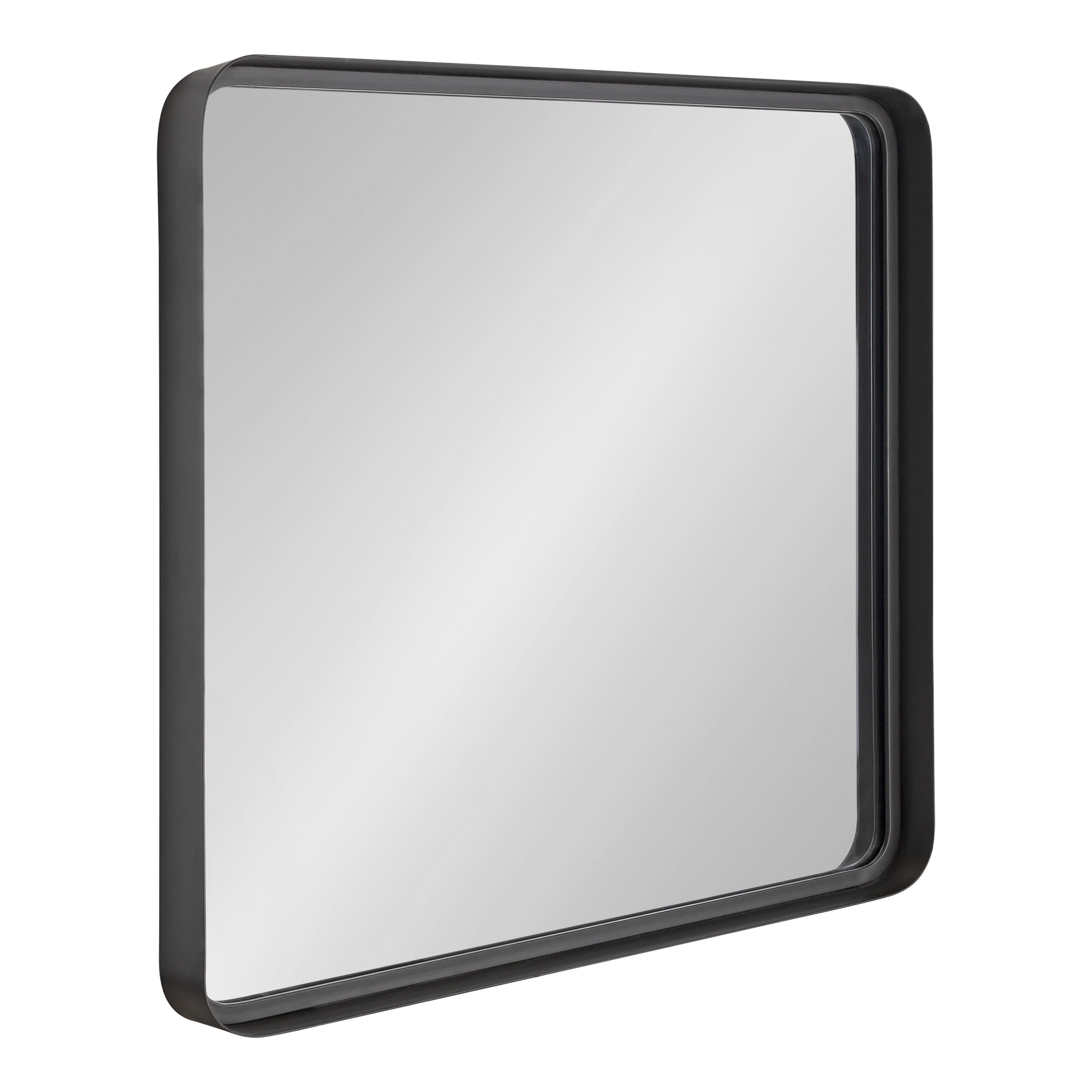 Armenta Industrial Square Dark Charcoal Gray Metal Framed Vanity Mirror 28"x28"