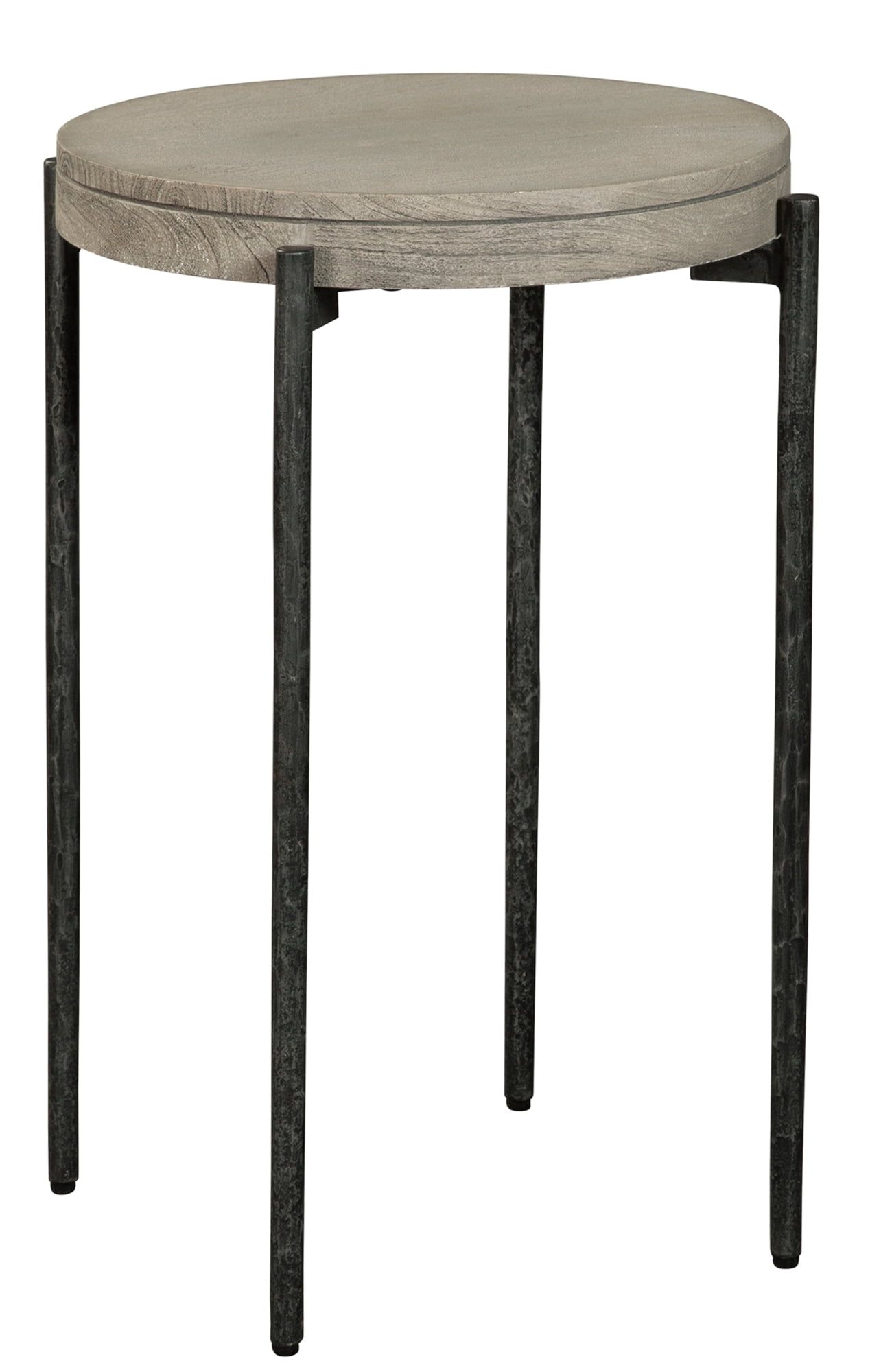 Bedford Gray Mango Wood and Metal Round Chairside Table