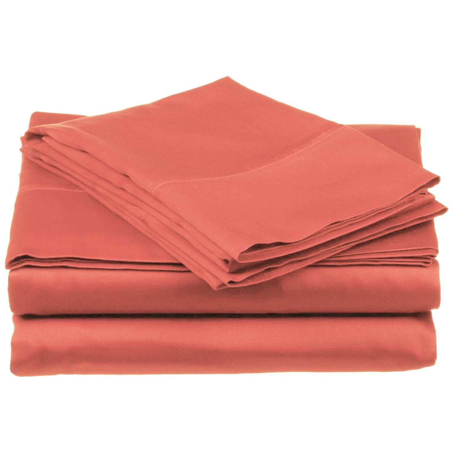 Coral Full Egyptian Cotton Deep Pocket Sheet Set