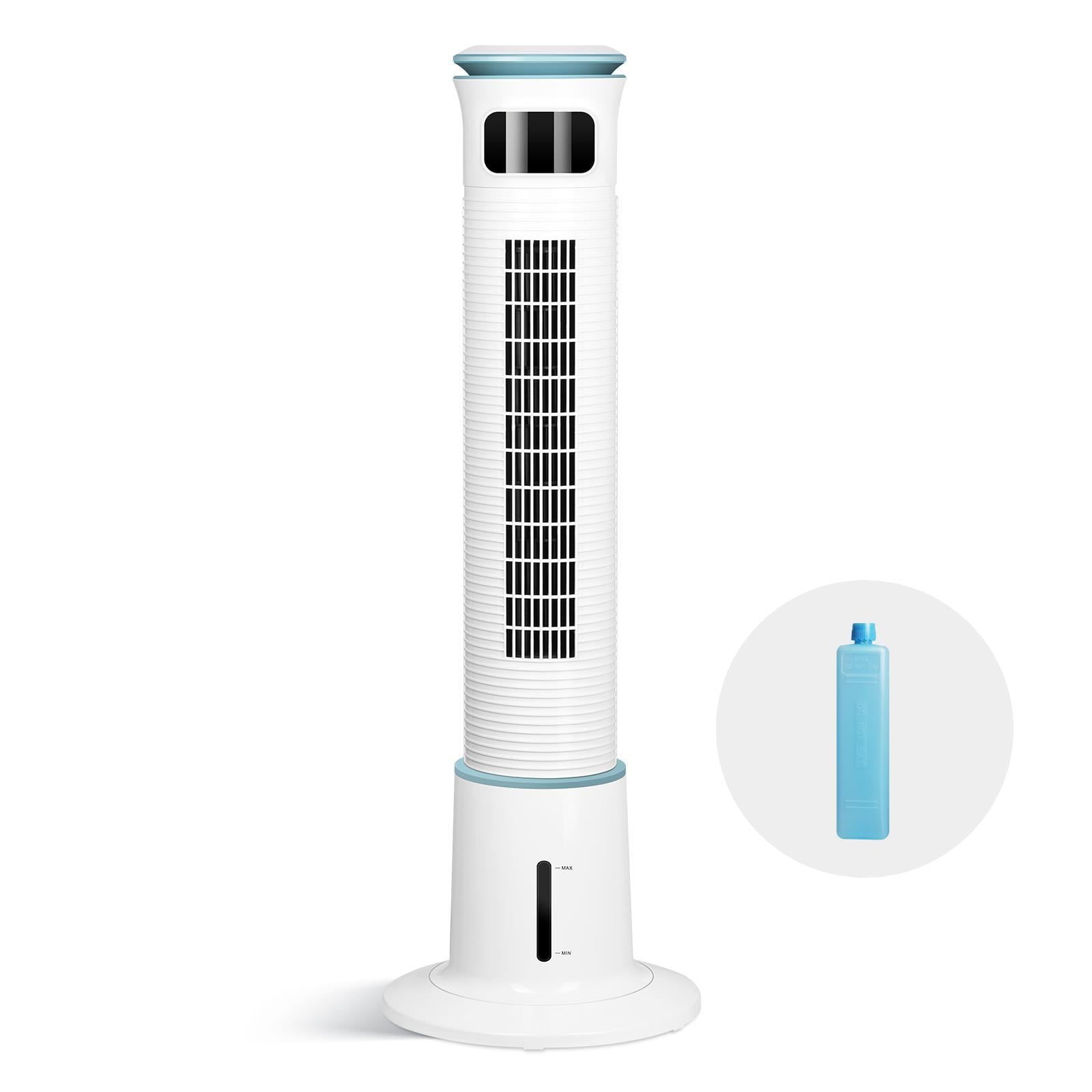 White 43" Bladeless Oscillating Misting Tower Fan with Remote