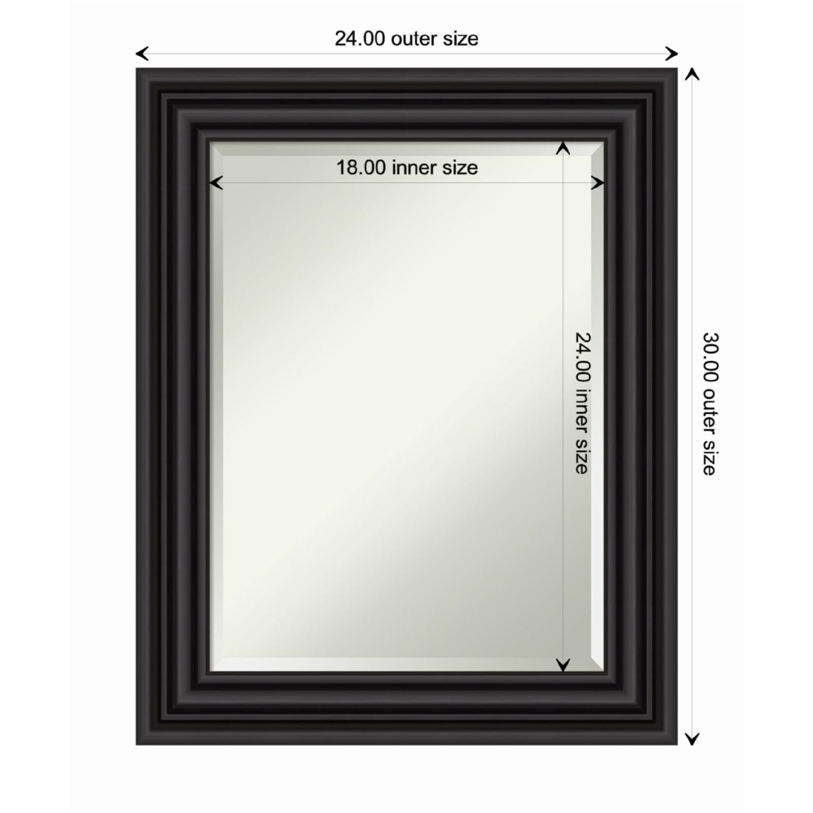 Colonial Black 24x30 Rectangular Wall Mirror with Polystyrene Frame