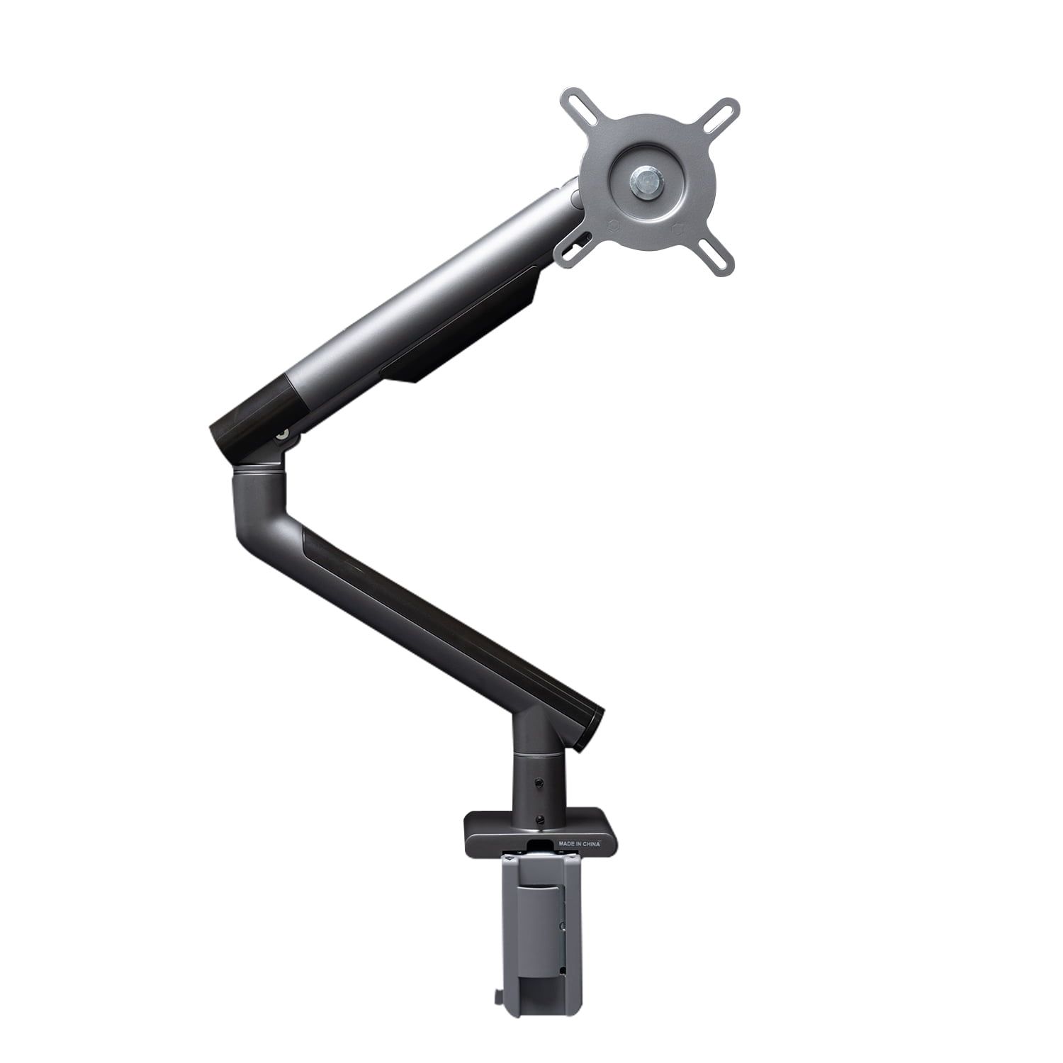 Grey and Black Adjustable Aluminum Monitor Arm Desk Mount