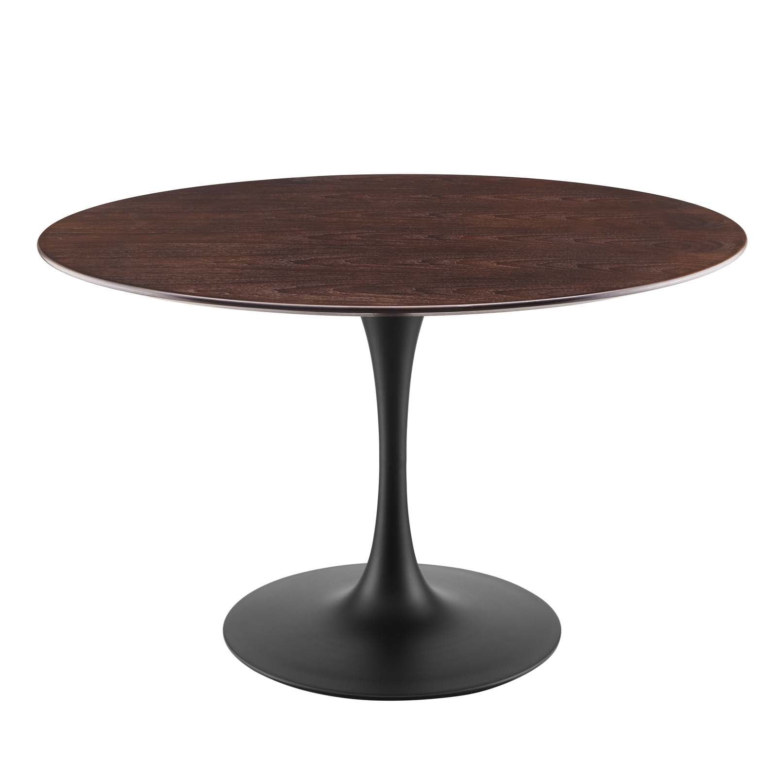 Lippa 60" Black Walnut Round Wood Dining Table