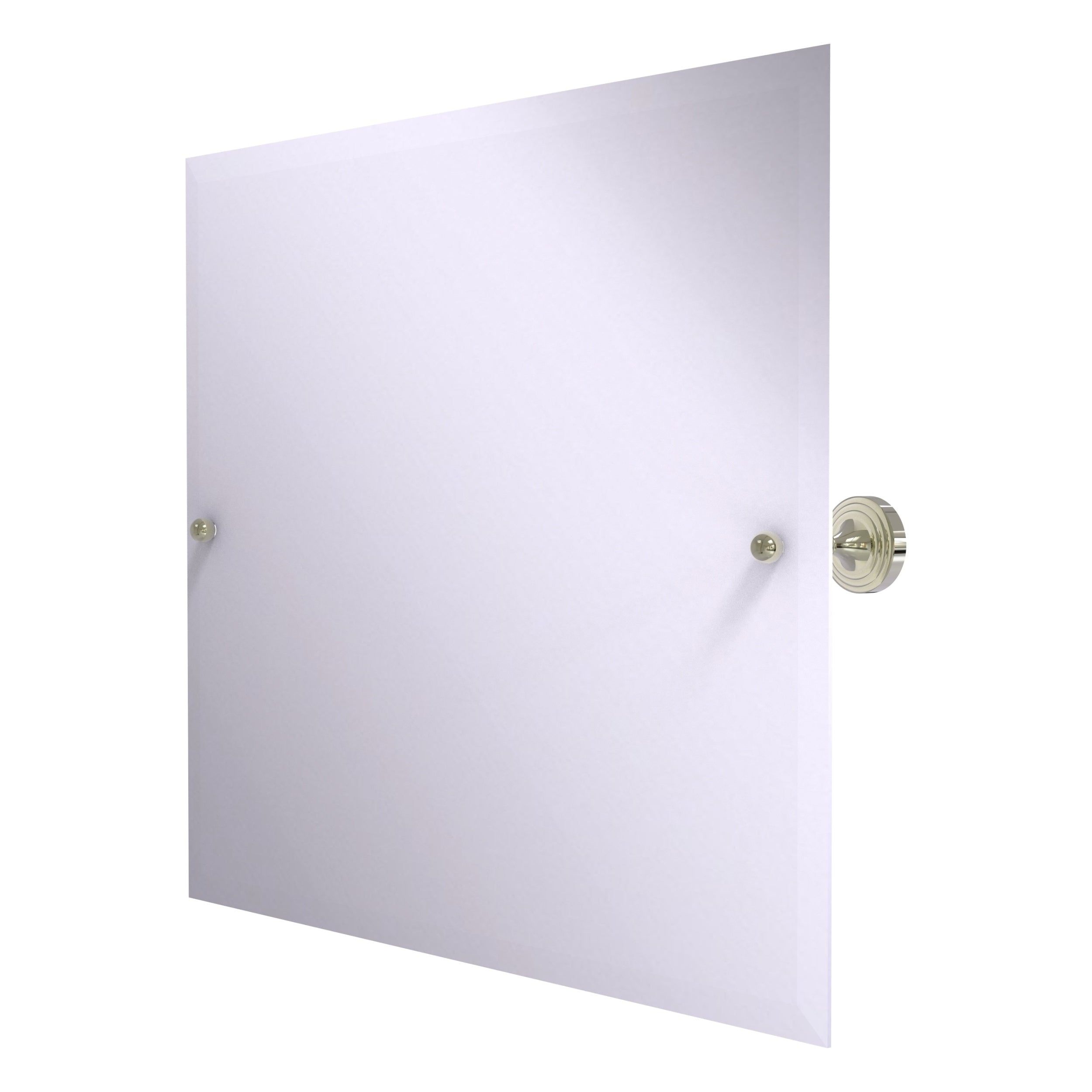 Elegant Frameless Rectangular Tilt Mirror in Polished Nickel