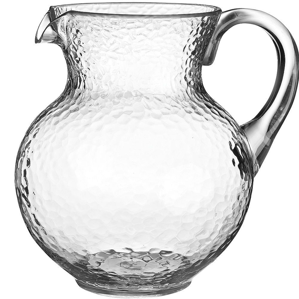 Clear Hammered Plastic Margarita Pitcher with Handle