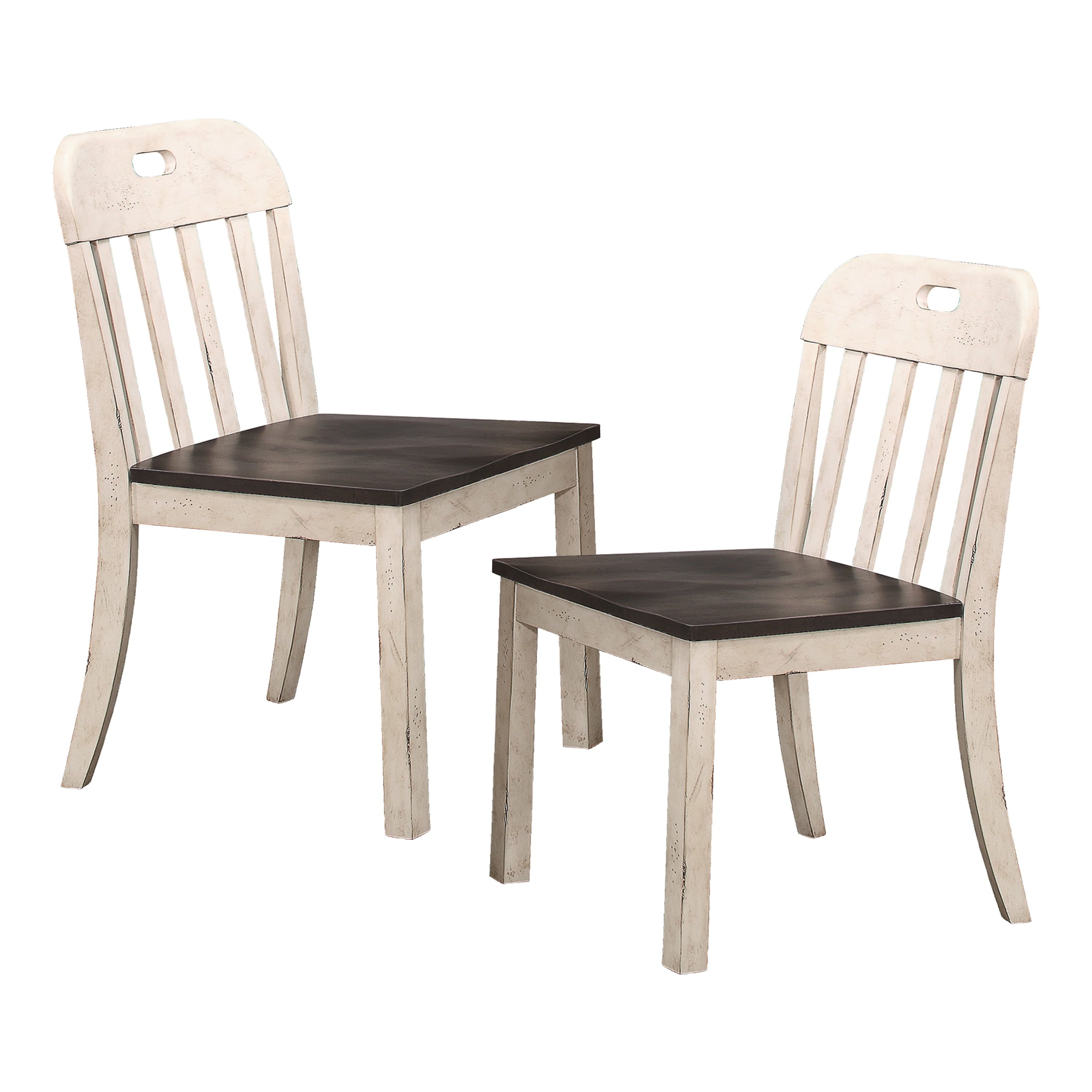 Clover Weathered White & Grey Slat Back Dining Side Chair