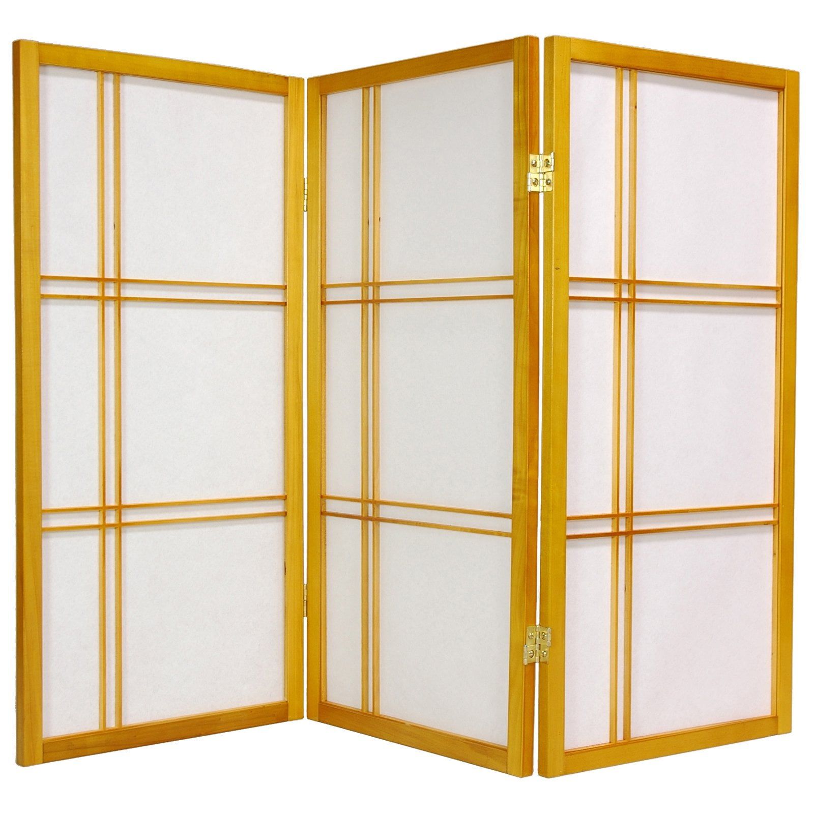 Honey 3-Panel Shoji Screen with Rice Paper