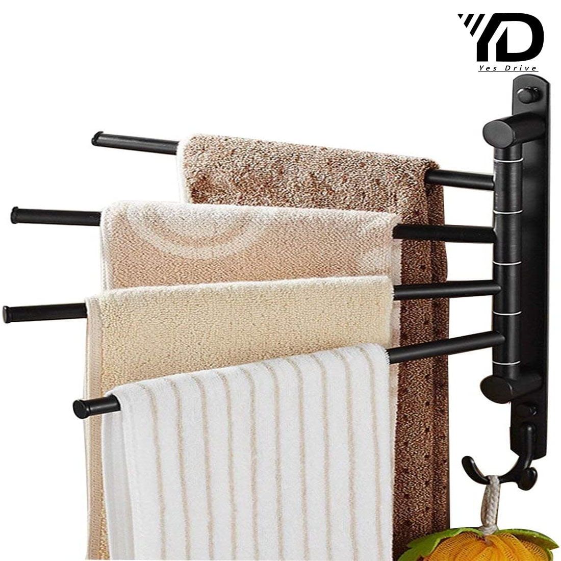 Oil Rubbed Bronze 4-Arm Wall Mounted Swivel Towel Rack