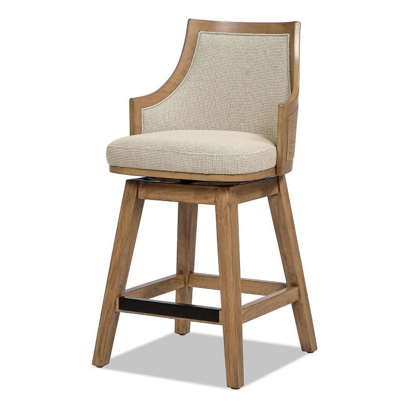 Bahama 26" Brown Wood and Acrylic Swivel Counter Stool