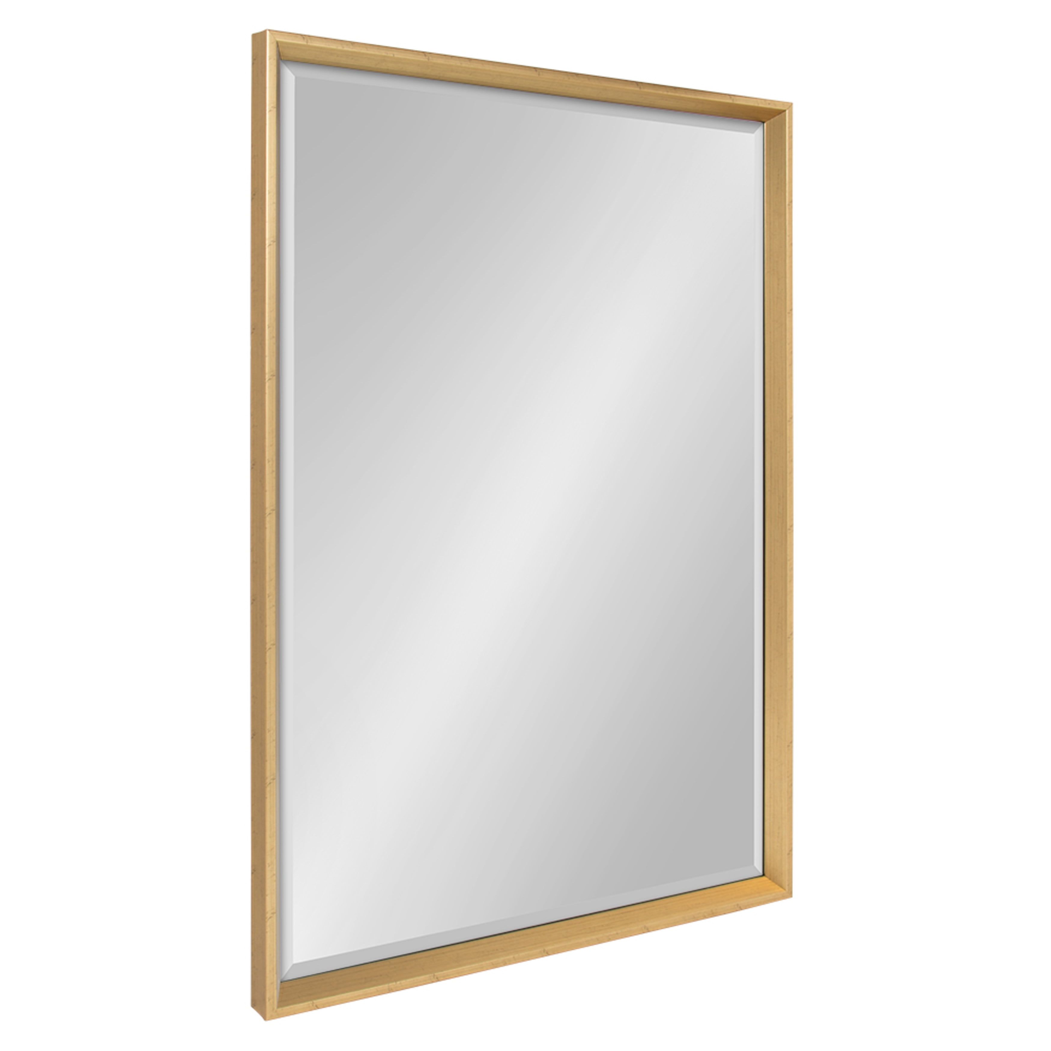 Gold Rectangular Beveled Wall Mirror with Polystyrene Frame