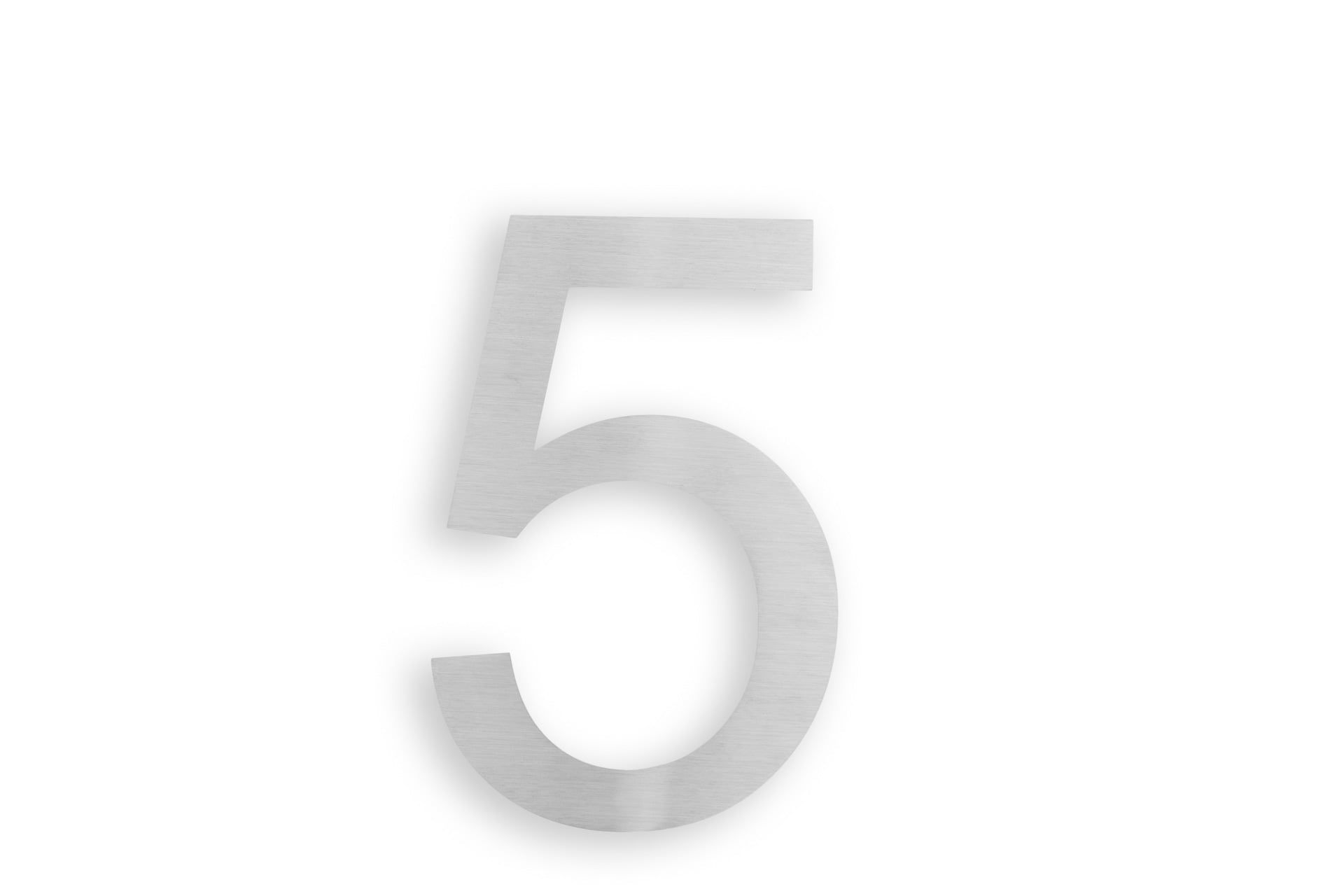 6-Inch Silver Stainless Steel Floating House Number 5