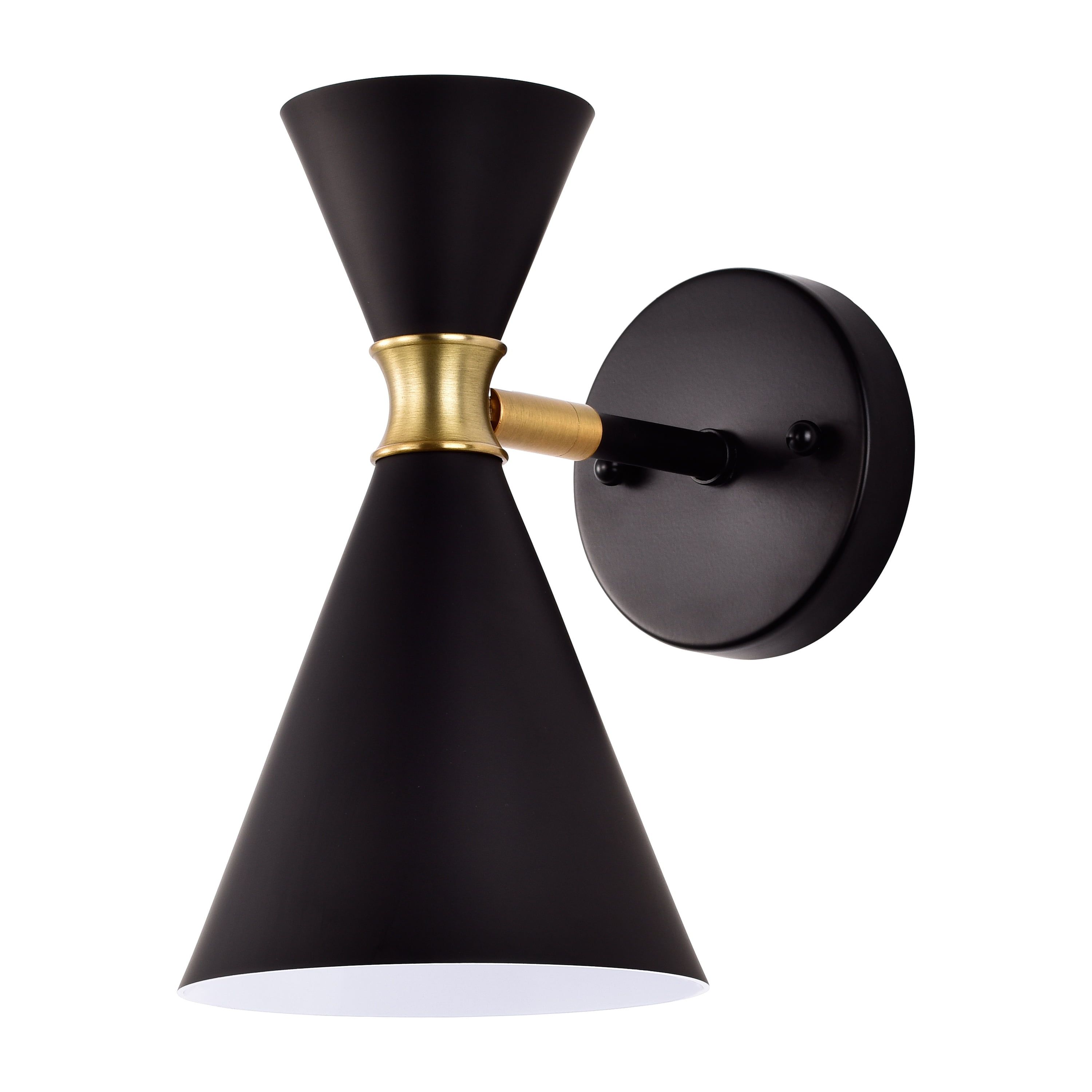 Asymmetric Hourglass Black and Brass Wall Sconce