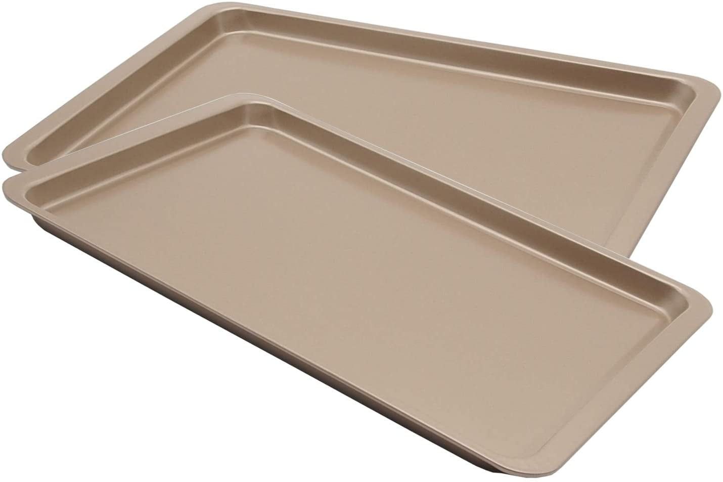 Nonstick Beige Carbon Steel Cookie Sheets, 14.5x10 Inch, 2 Pack