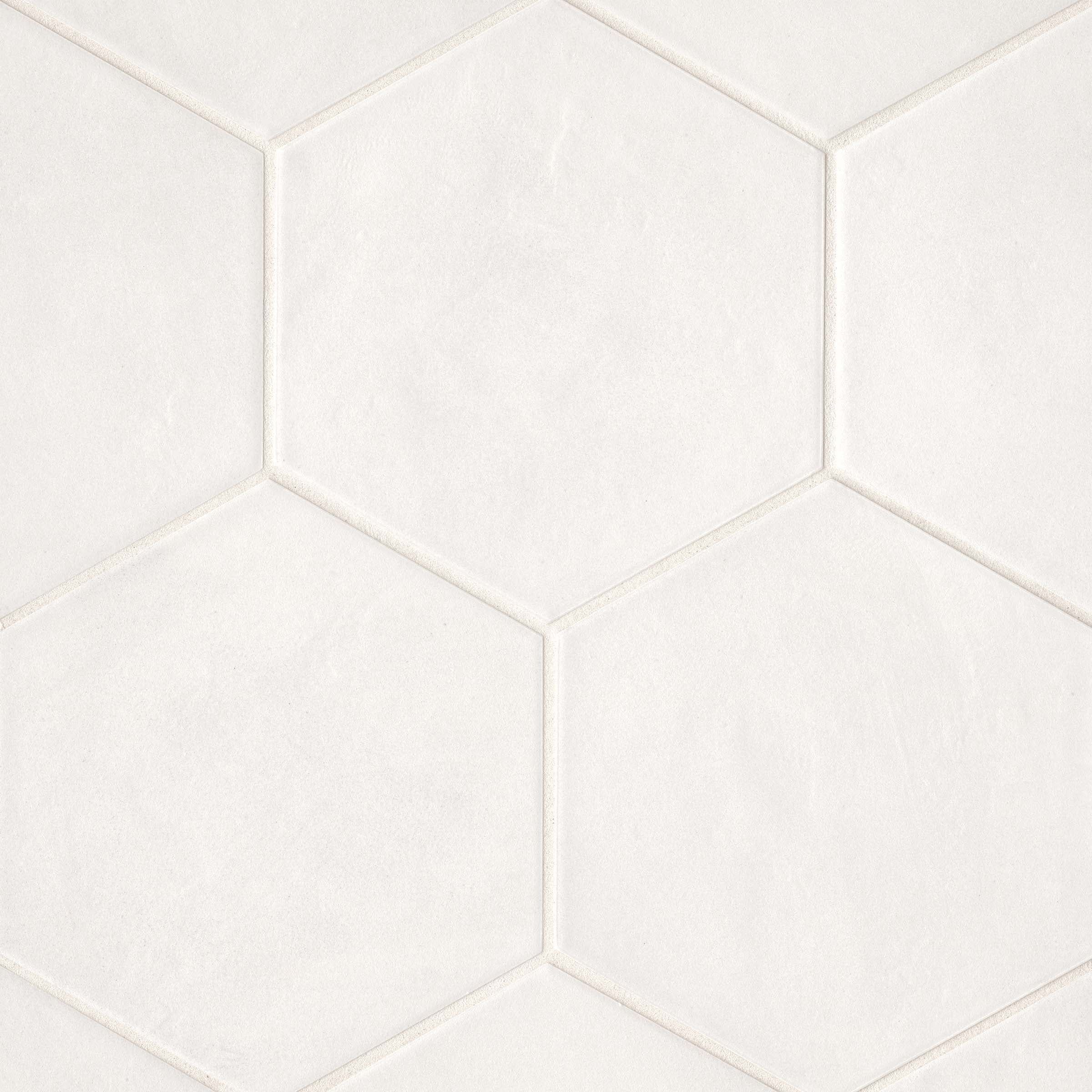 Allora Hexagon Matte White Porcelain Tile 8.5" x 10"