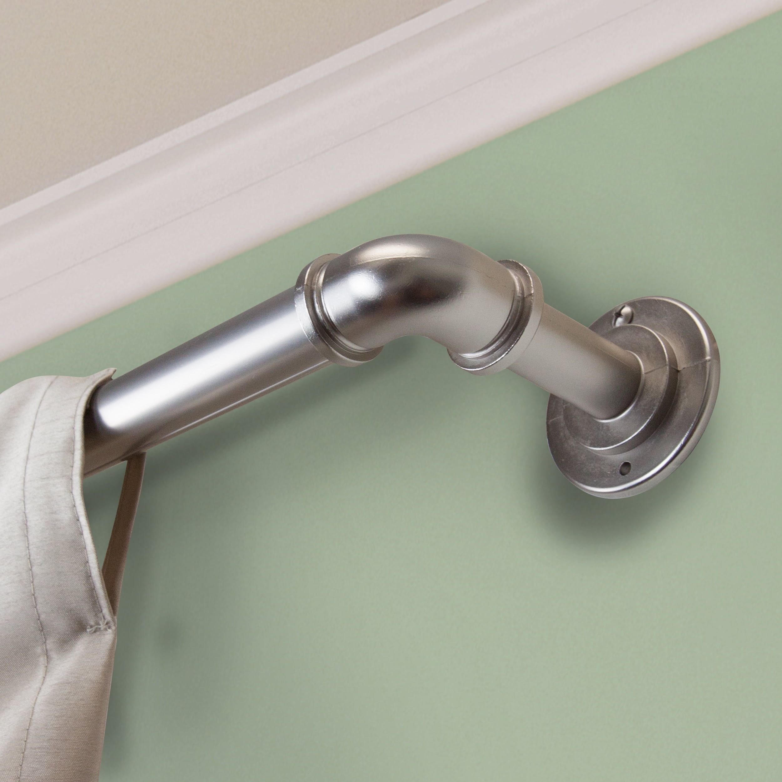 Satin Nickel Adjustable Blackout Curtain Rod 84-120 inch