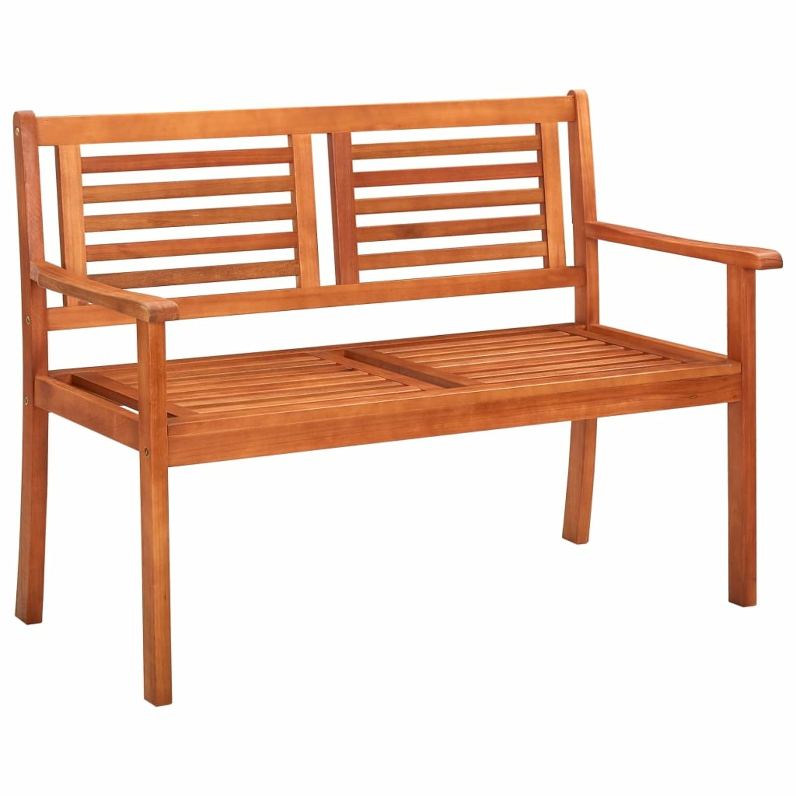 Ergonomic Eucalyptus Wood Outdoor Bench with Oil Finish, 47.2"