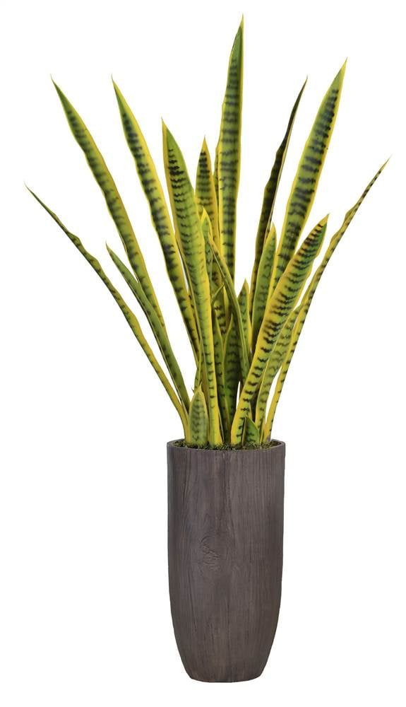 Elegant 58'' Lifelike Sansevieria Faux Plant in Resin Planter