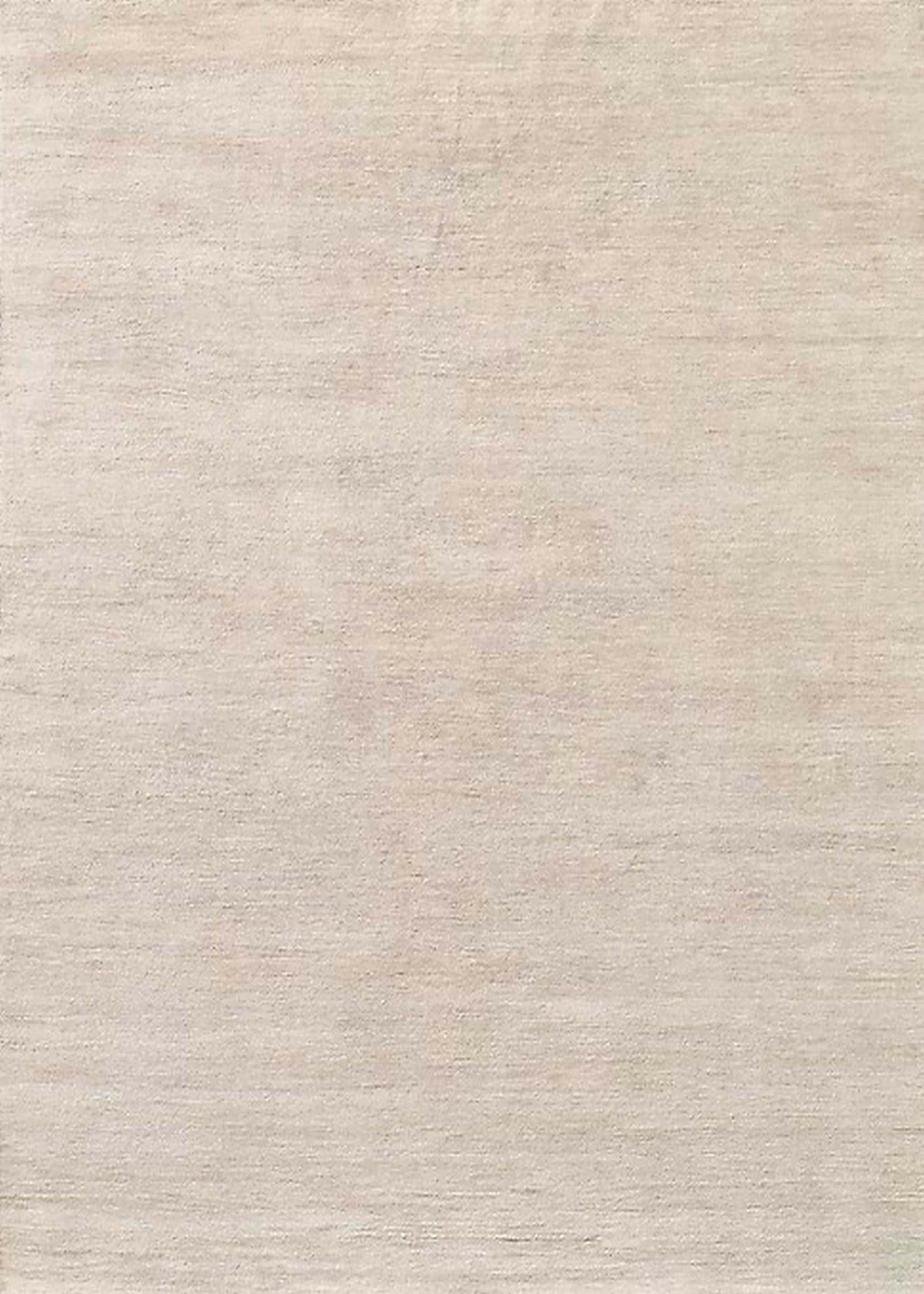 Beige Tufted Handmade Wool and Viscose 8' x 10' Rug