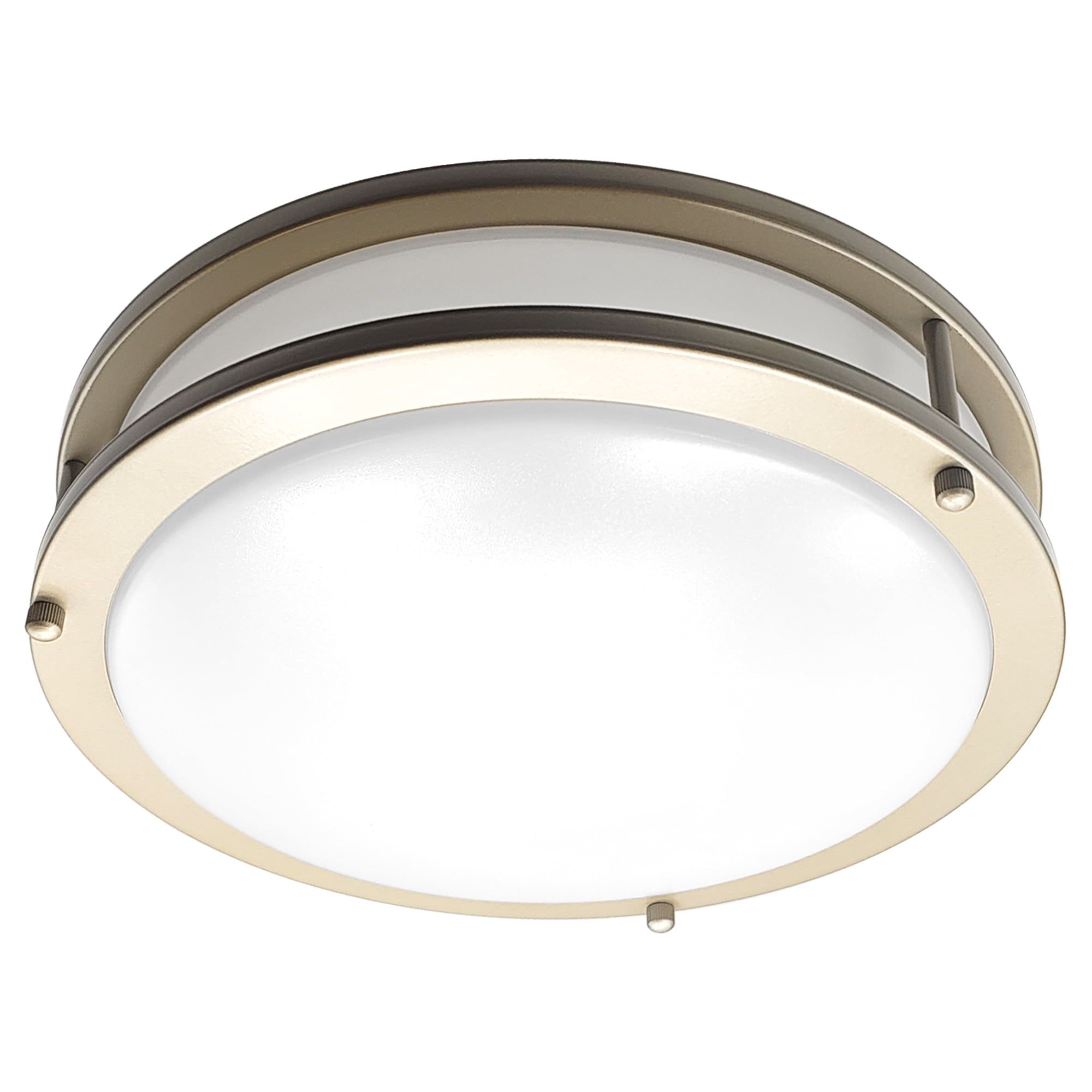 Sleek Modern 14" LED Flush Mount Ceiling Light in Brushed Nickel