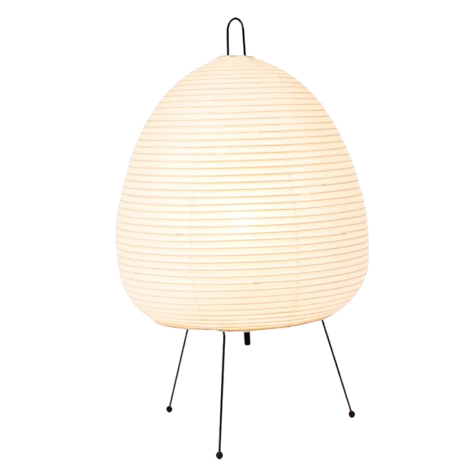 White Paper Lantern Table Lamp with Metal Legs