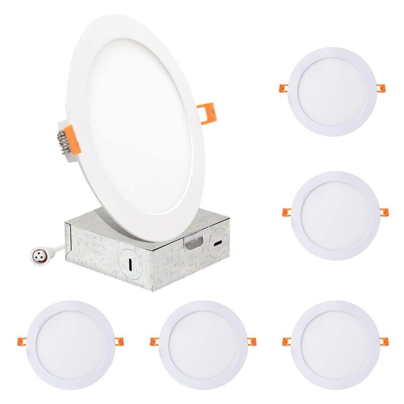 Ultra-Thin White 4" LED Recessed Lighting Kit, 6-Pack