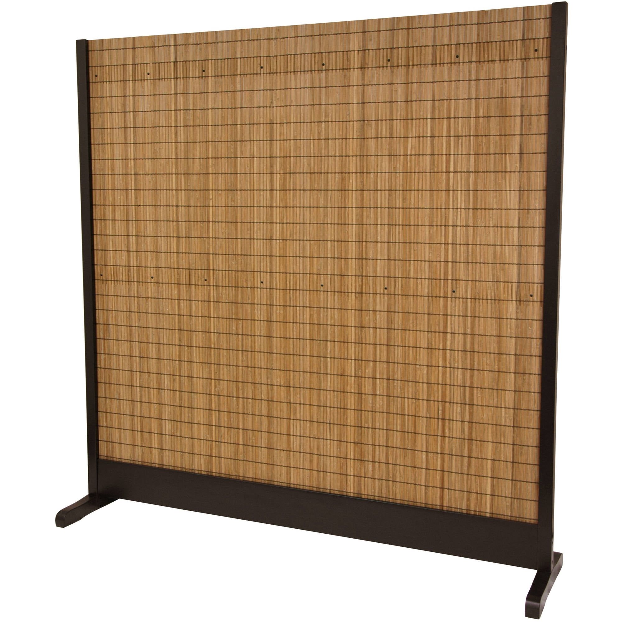 Walnut and Bamboo 75" Shoji Room Divider