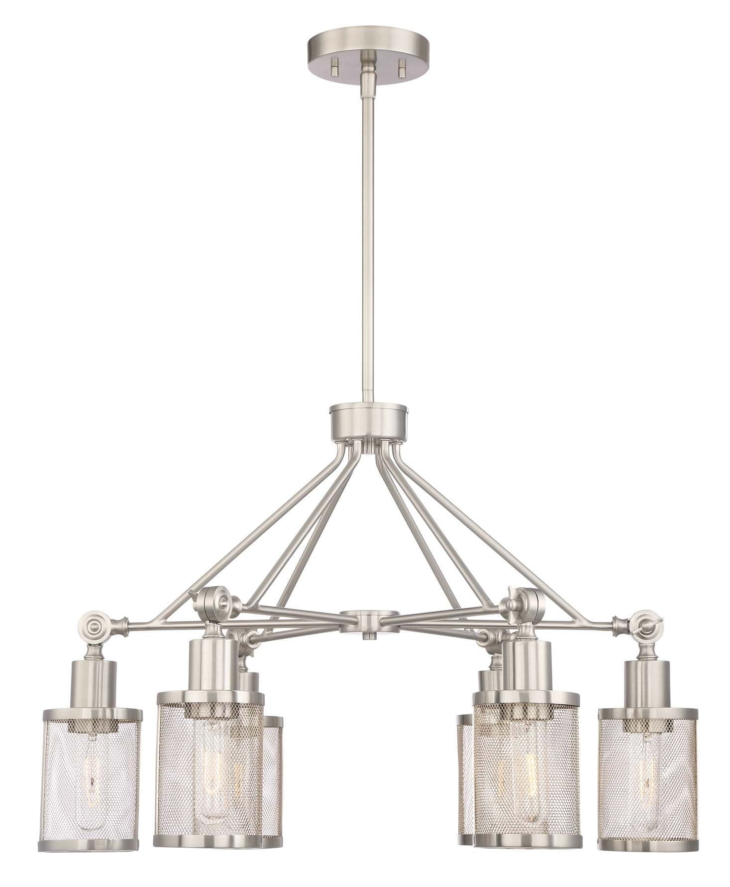 Geminus Brushed Nickel 26" Crystal Candle 6-Light Chandelier