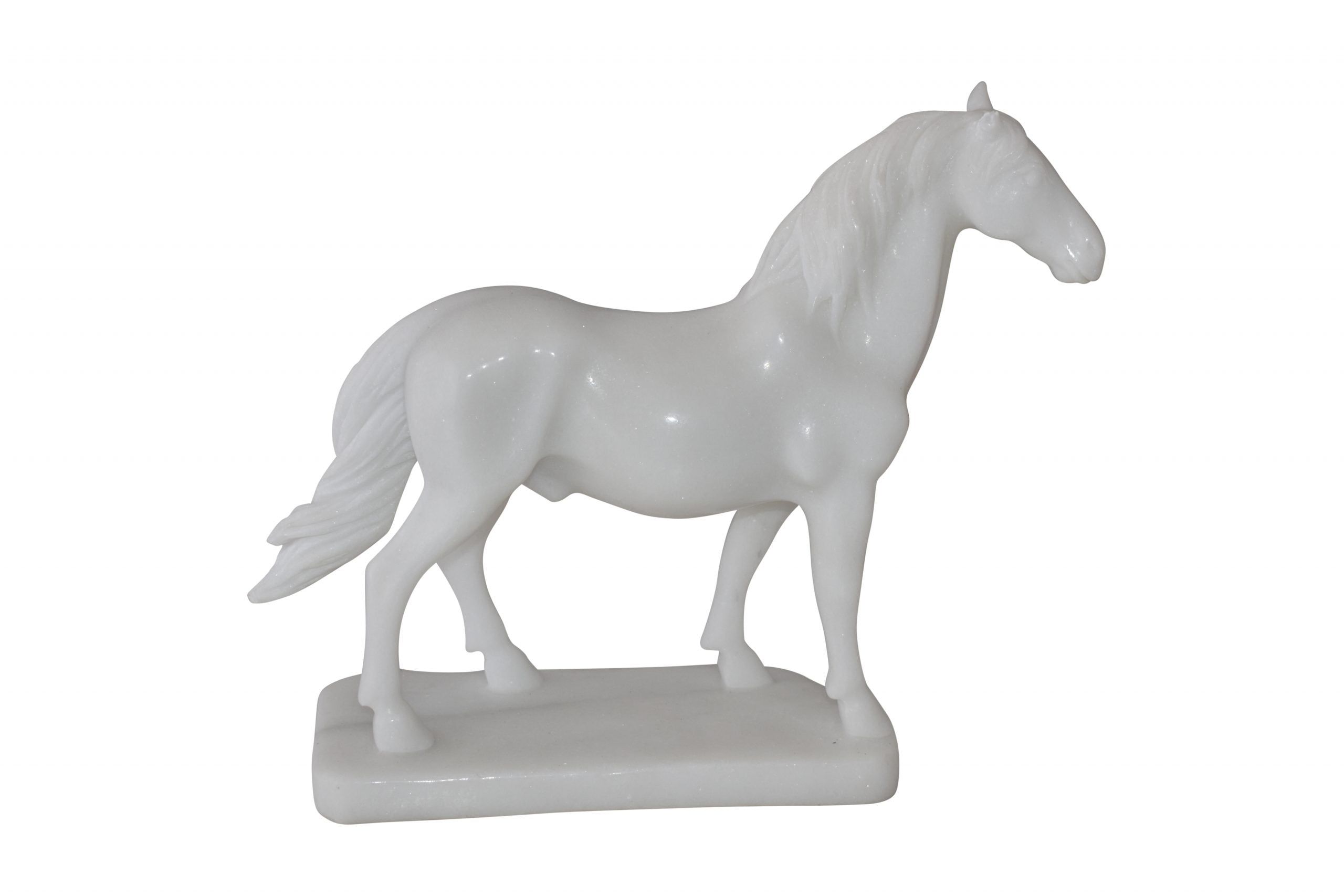 White Ceramic Standing Horse Figurine 11" x 5" x 9"