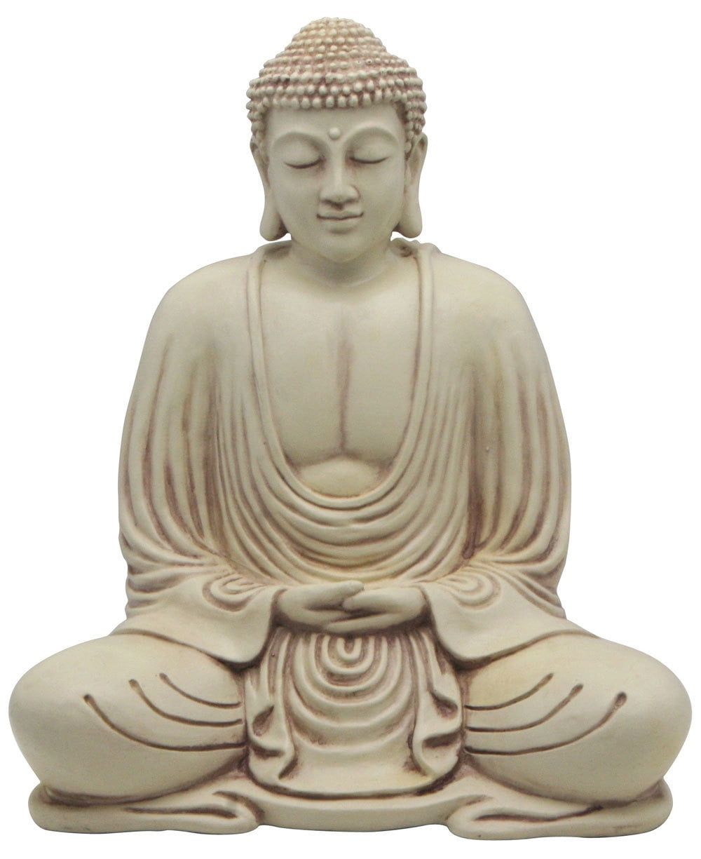 Ivory Minimalist Indoor-Outdoor Buddha Statue, 8.5 Inches