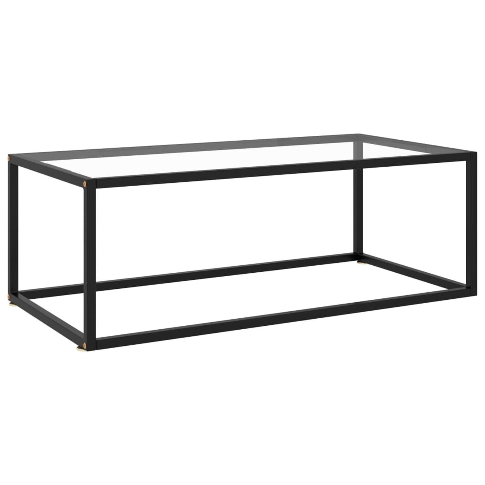 Modern Black Tempered Glass 39.4" Coffee Table