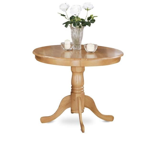 Oak Round Pedestal Dining Table for Four