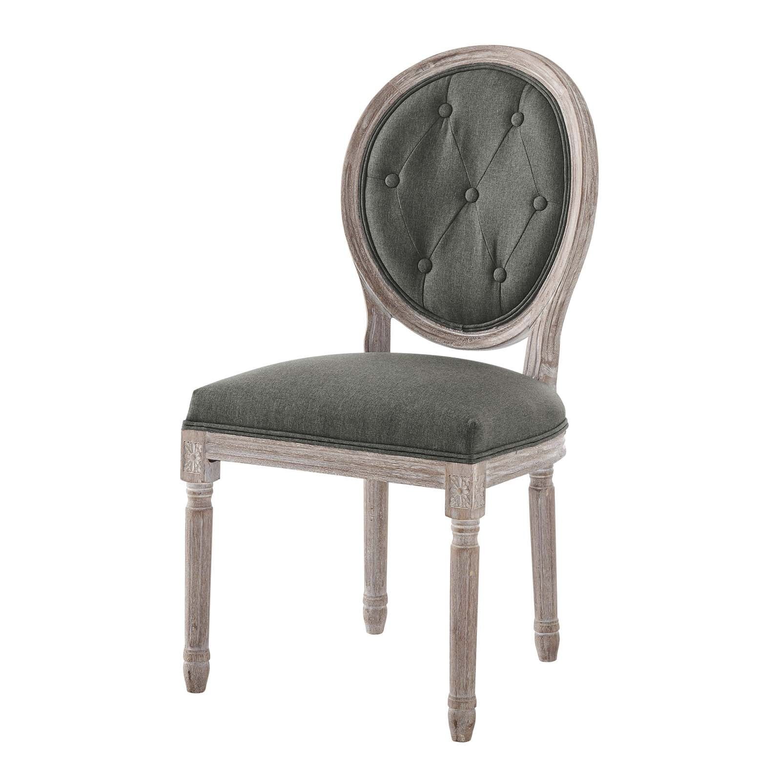 Natural Gray Upholstered Velvet Side Chair with Wood Frame