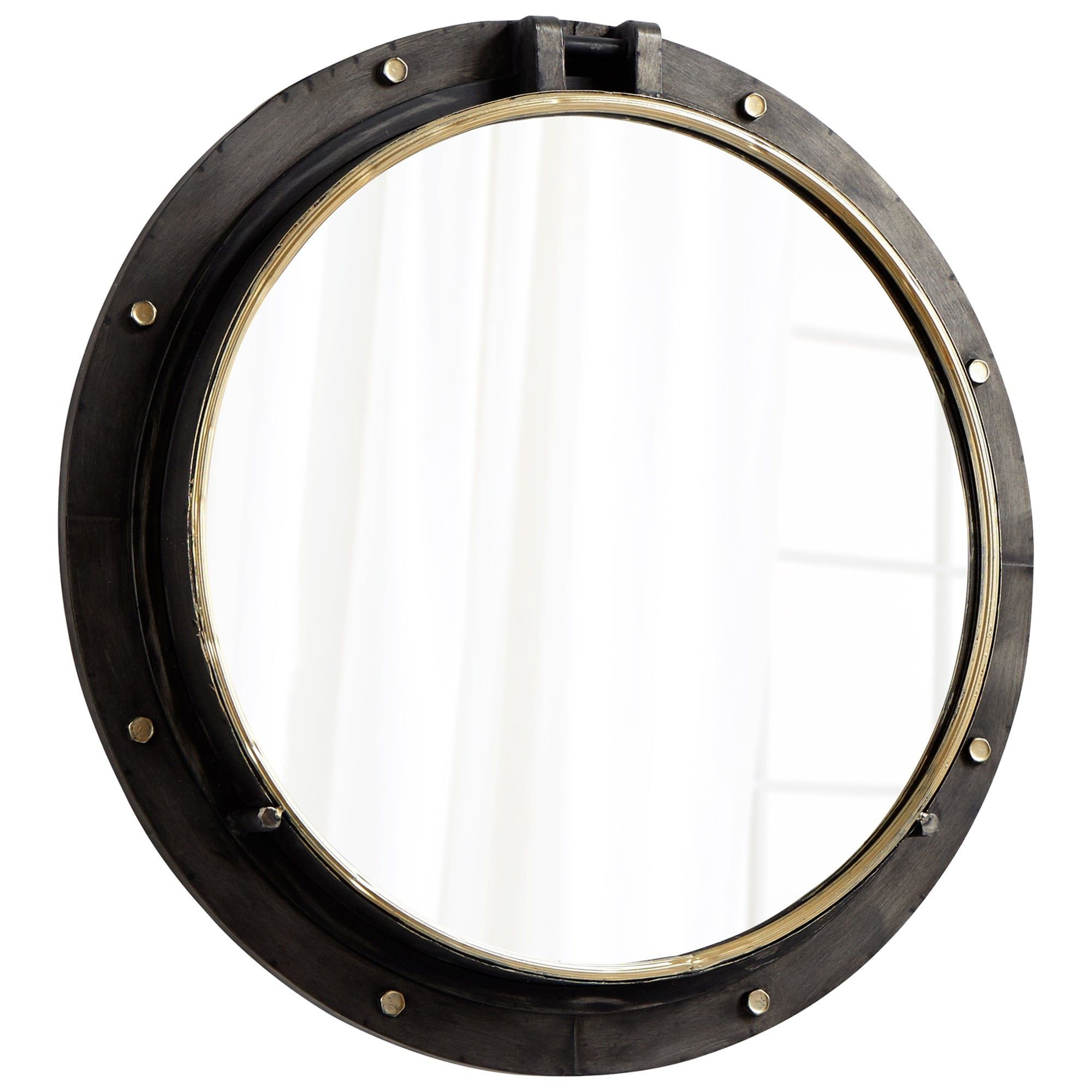 Canyon Bronze & Gold Round Wood-Inspired Mirror 29.5"