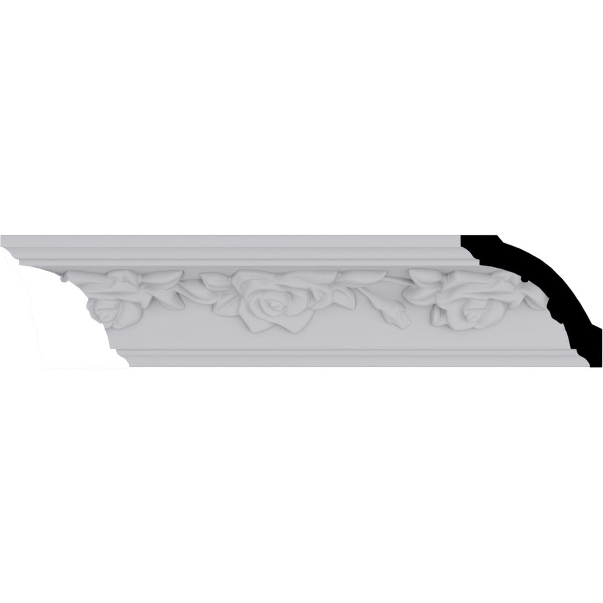 White Urethane Running Rose Crown Moulding 94 1/2"