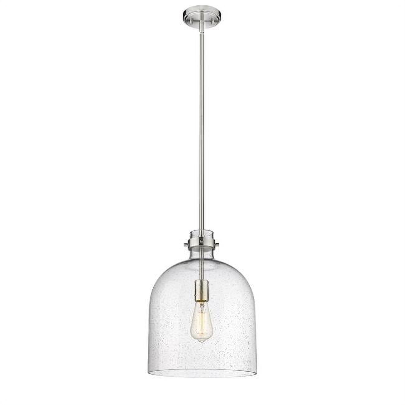 Transitional Seedy Glass Dome Pendant in Brushed Nickel