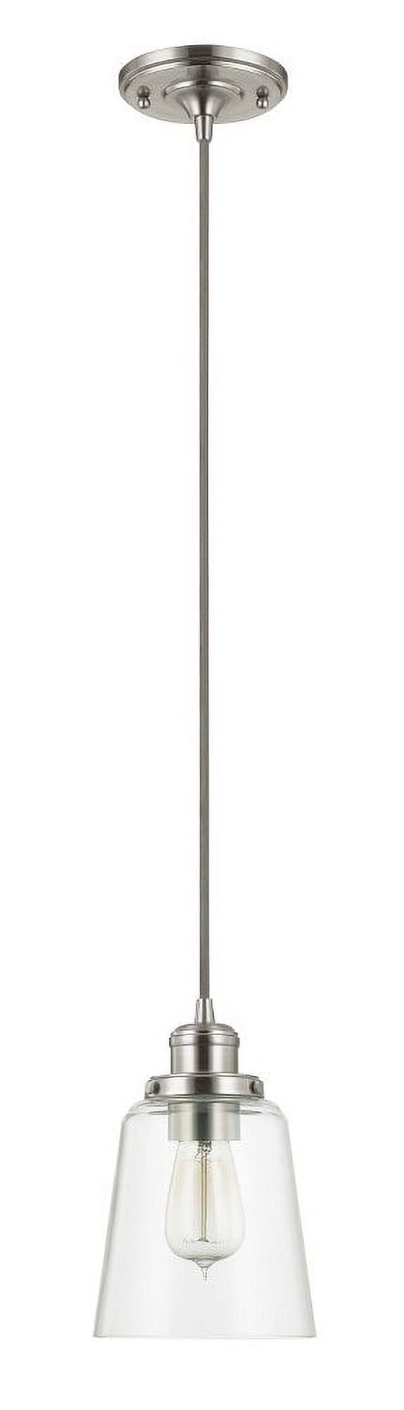 Elegant Mini 1-Light Pendant in Brushed Nickel with Clear Glass