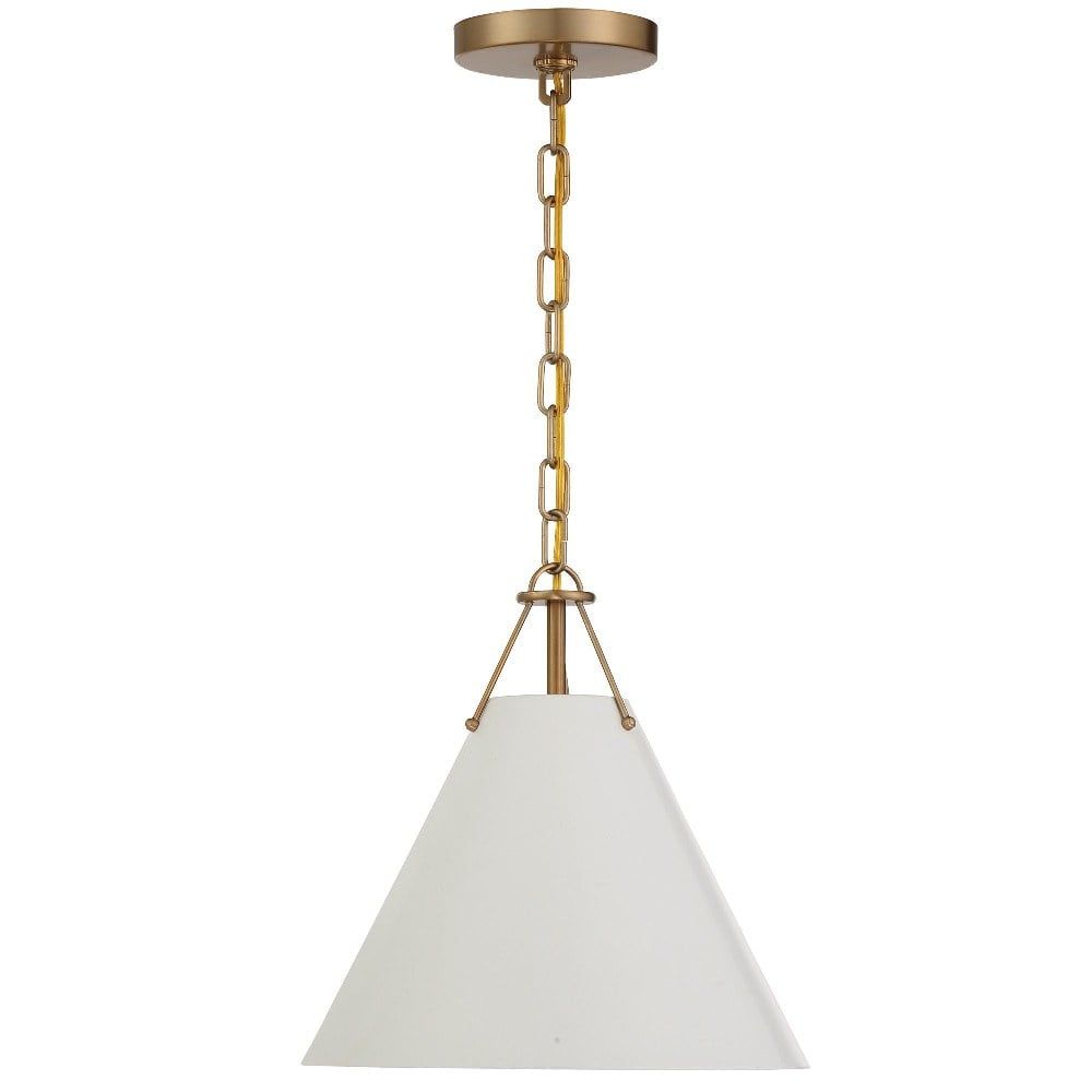 Vibrant Gold Xavier Pendant with White Steel Shade