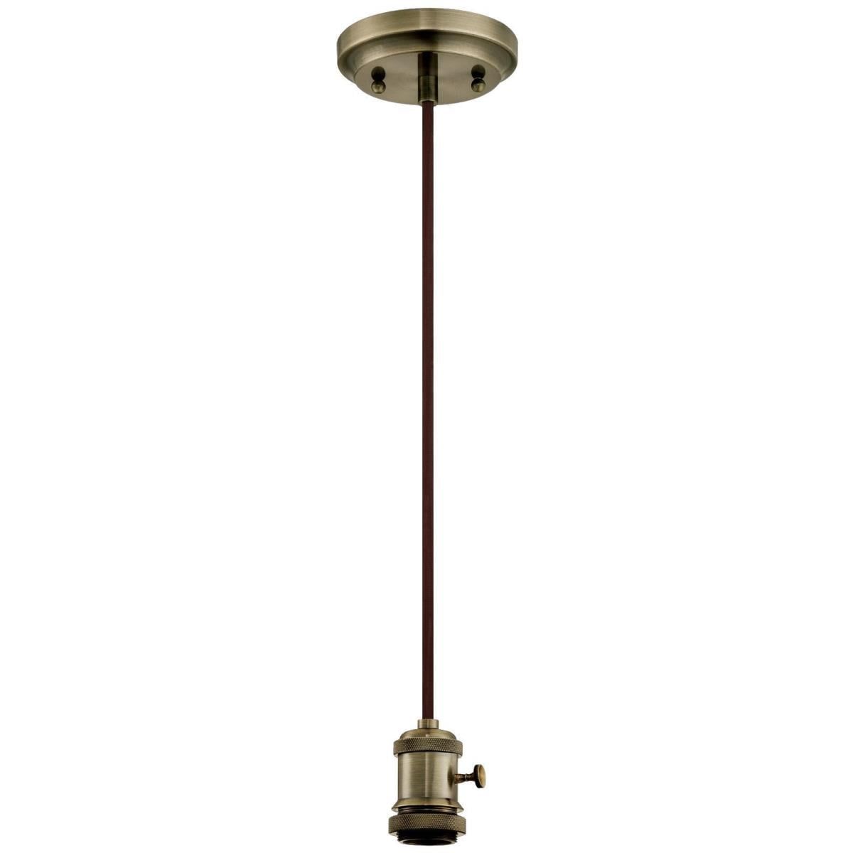 Antique Brass Glass Mini Pendant Light with LED